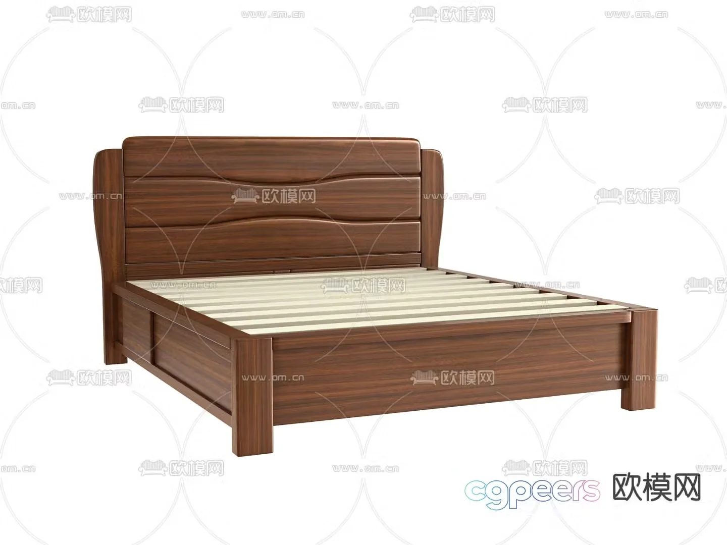 Modern double bed bed frame 3d model