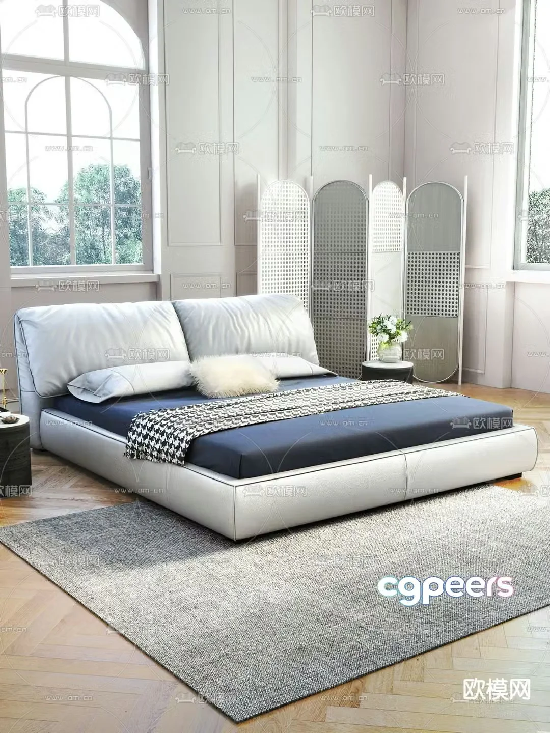Baxter double bed 3d model