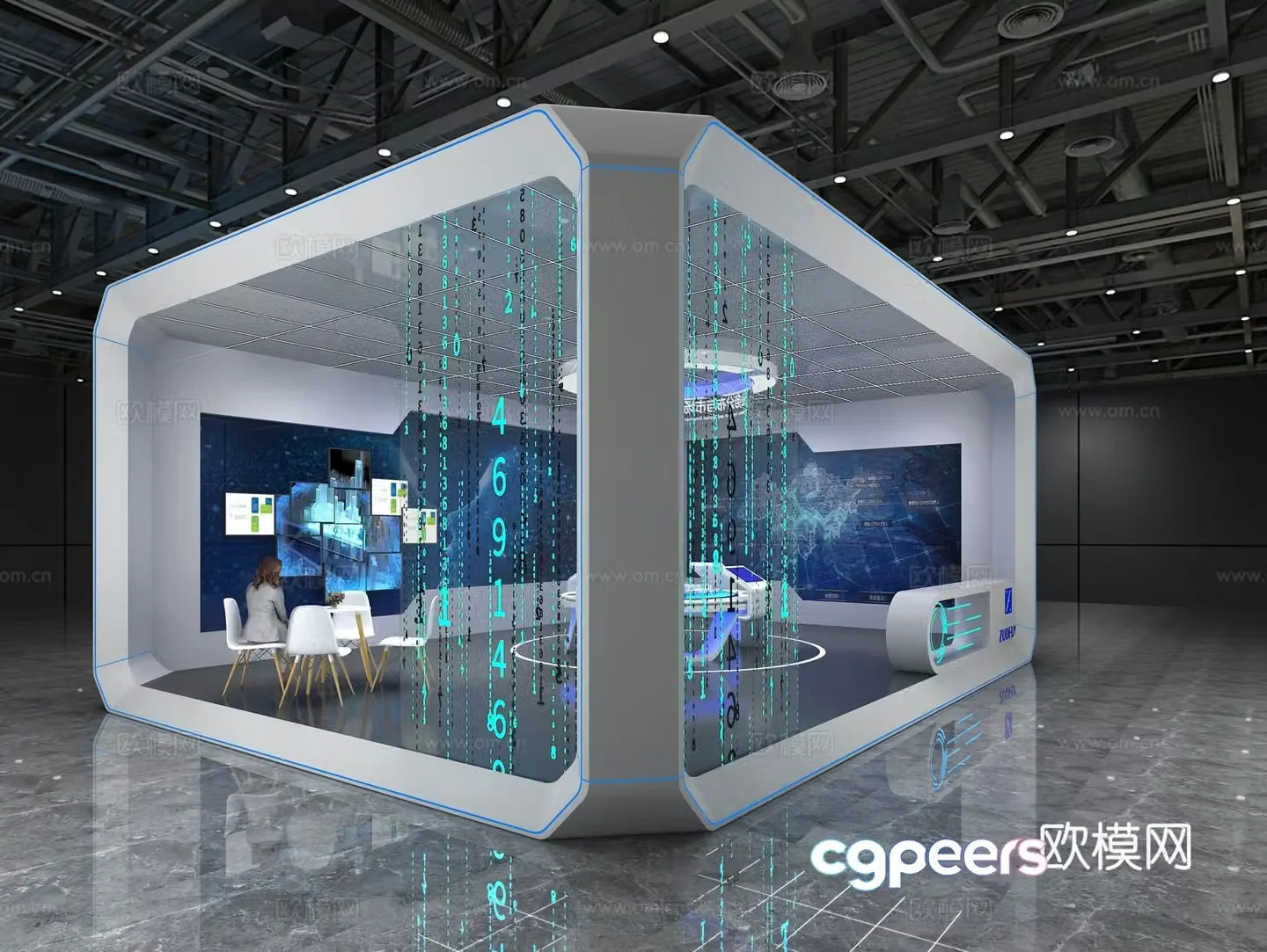 Modern real estate exhibition 3d model