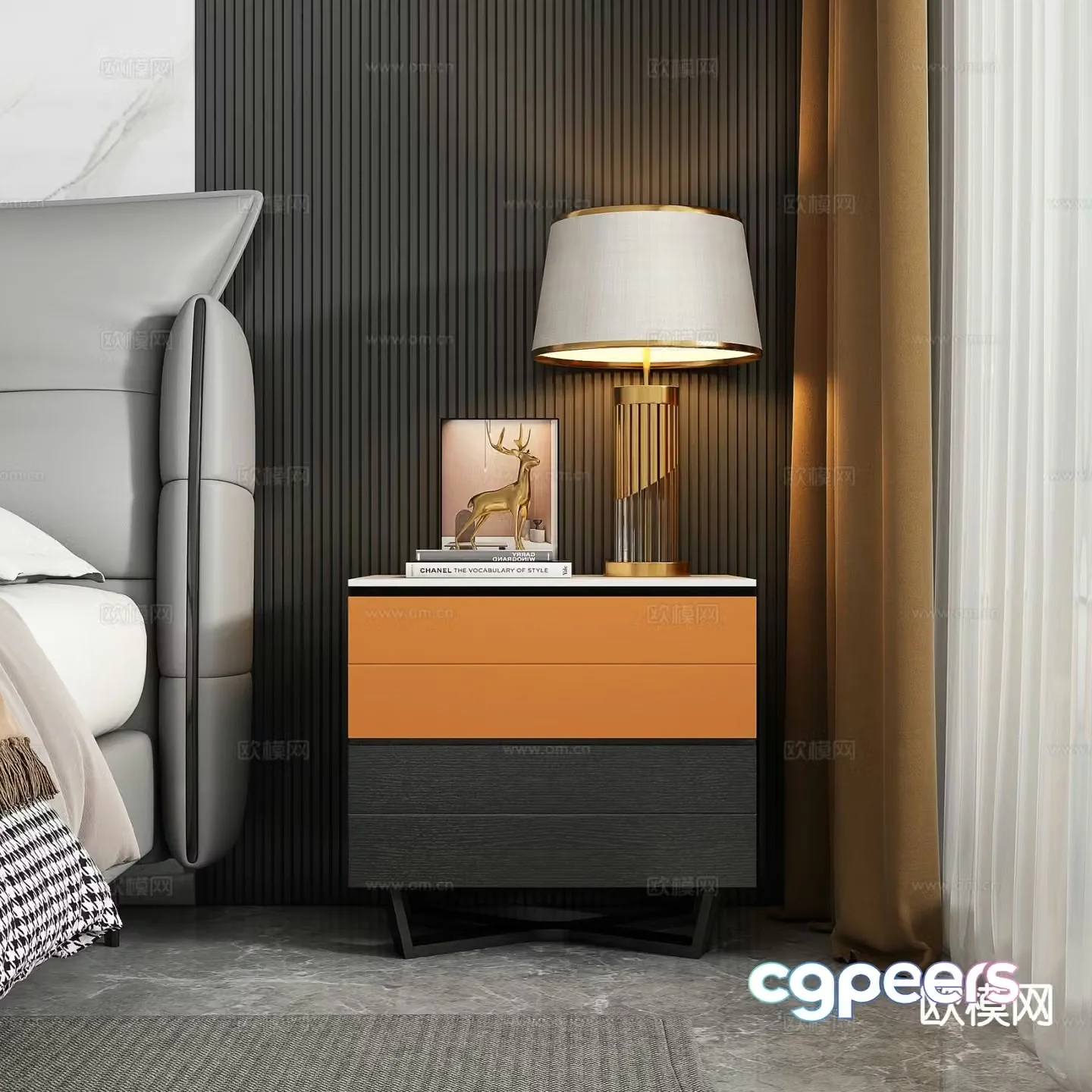 Modern bedside table 3d model