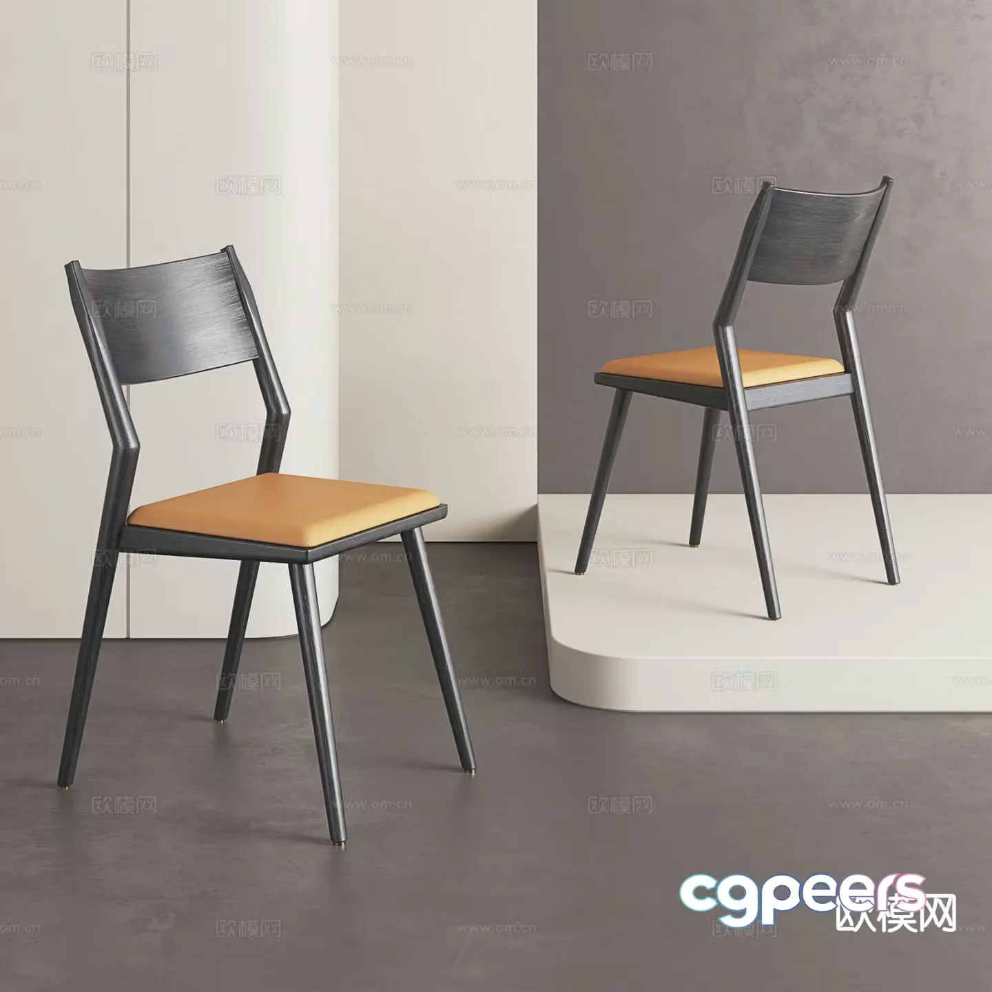 Minimalist style dining chair chair 3d model