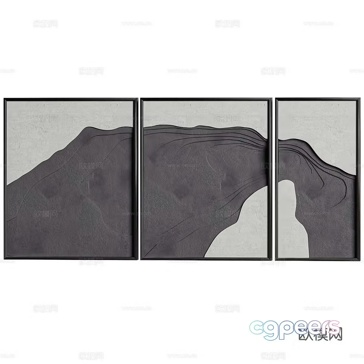 New Chinese style decorative hanging painting 3D model