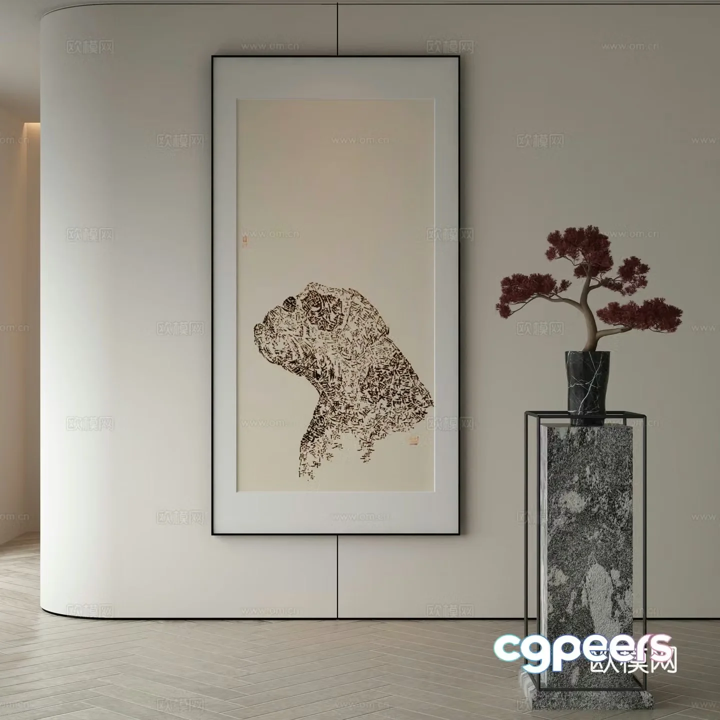Modern Wasabi Hanging Painting Oil Painting 3D Model