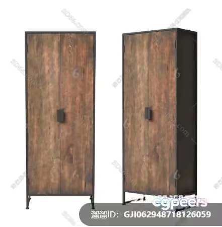 Two Wooden Cabinets 3D Model – 2529 – VRAY Render