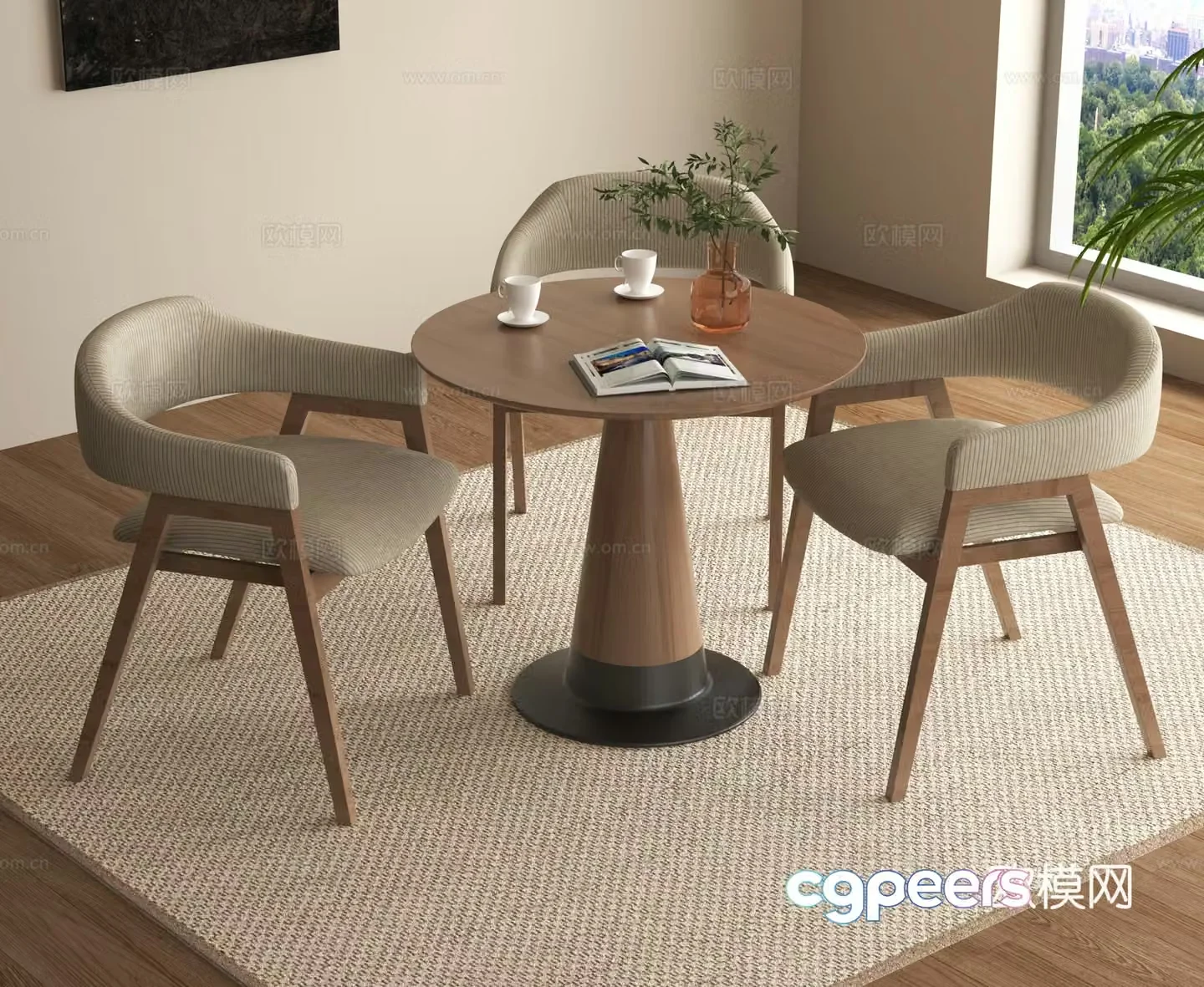 Negotiation table and chairs leisure table and chairs coffee table and chairs restaurant table and chairs 3D model