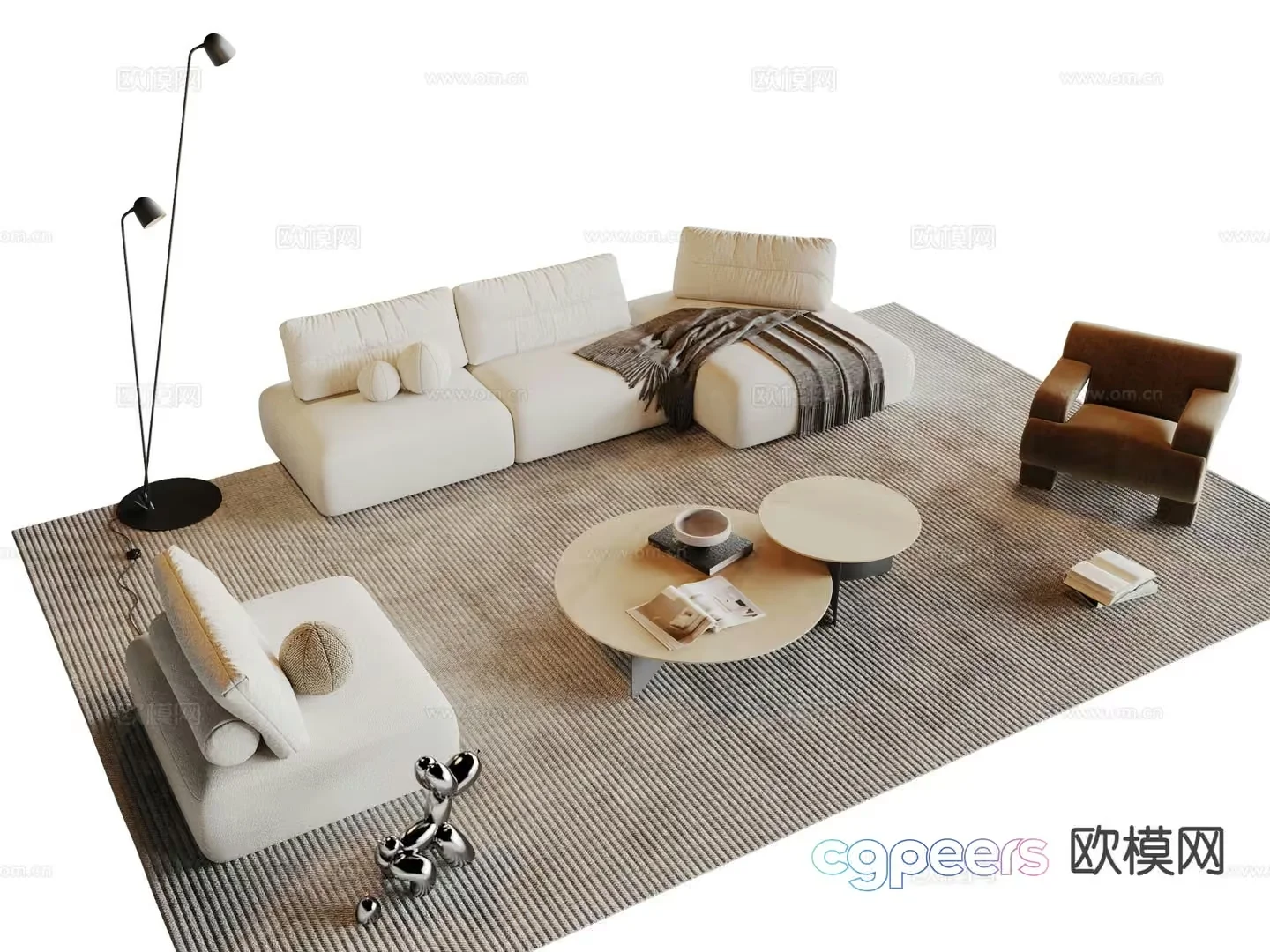 Modern Living Room 3D Model – 12687 – VRAY Render