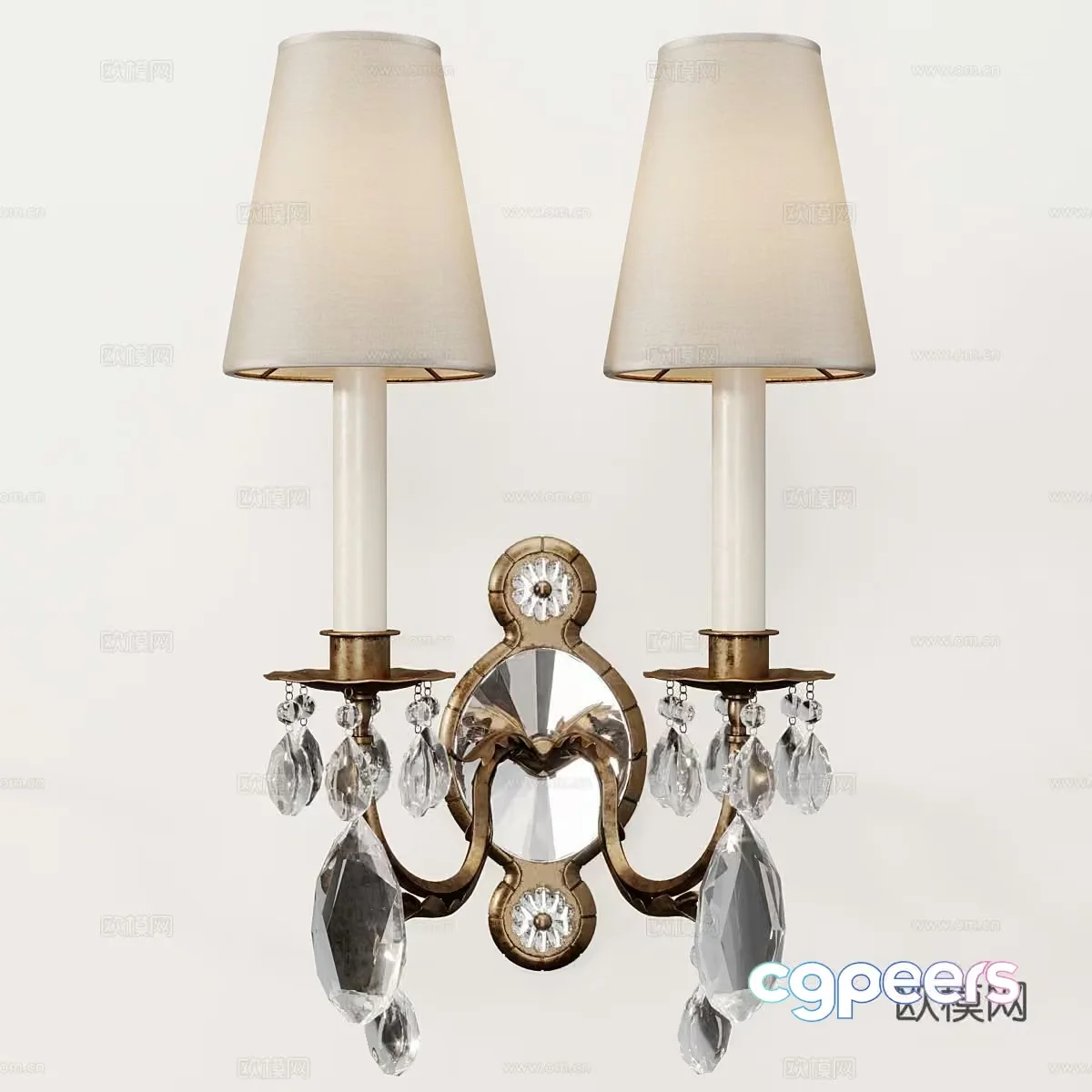Gold Light Fixture 3D Model – 13614 – VRAY Render