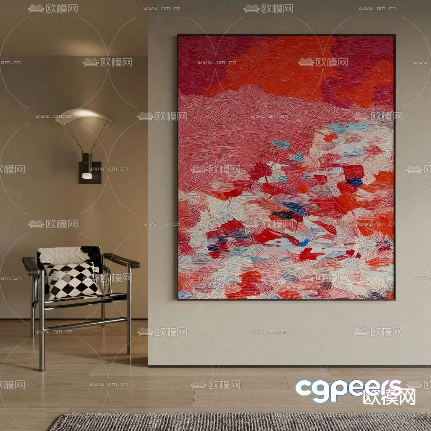 Texture painting Abstract painting Decorative painting 3d model