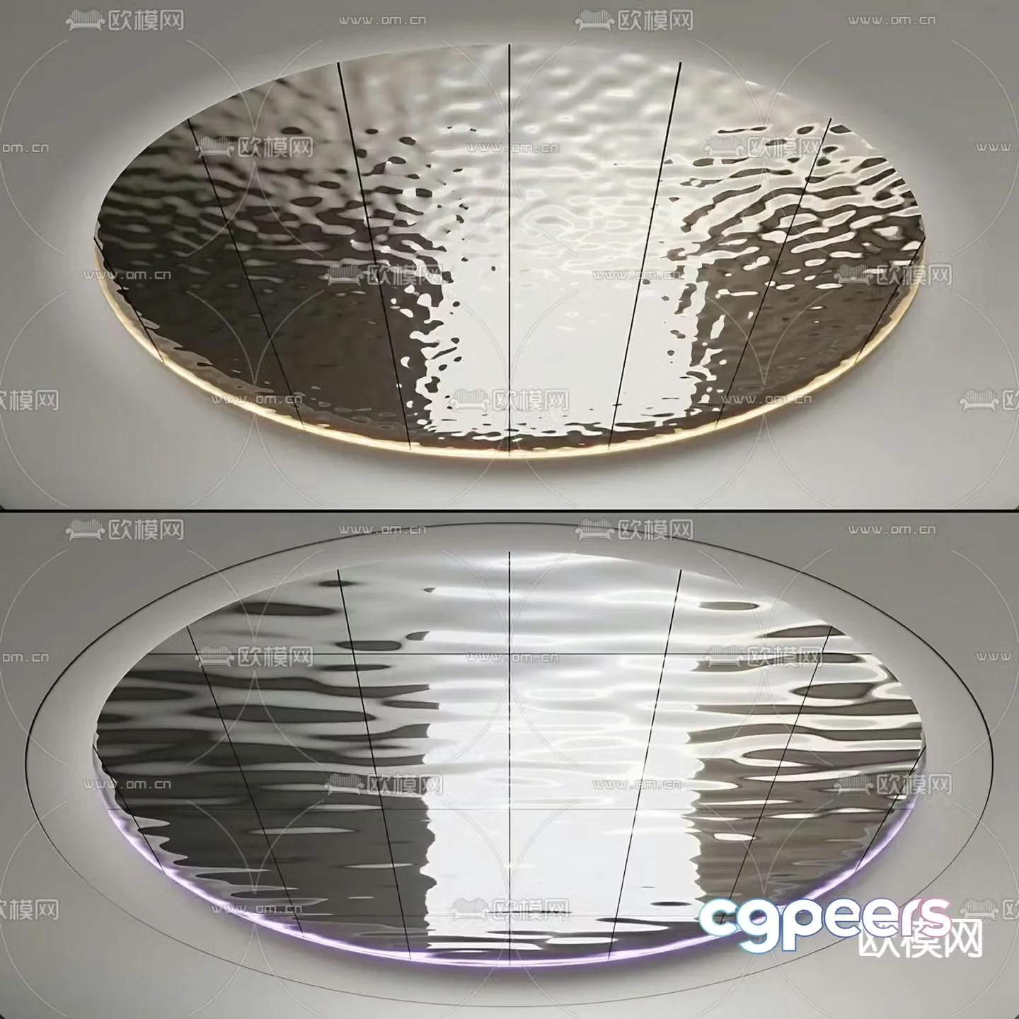 Metal panel Ceiling Water corrugated ceiling 3d model