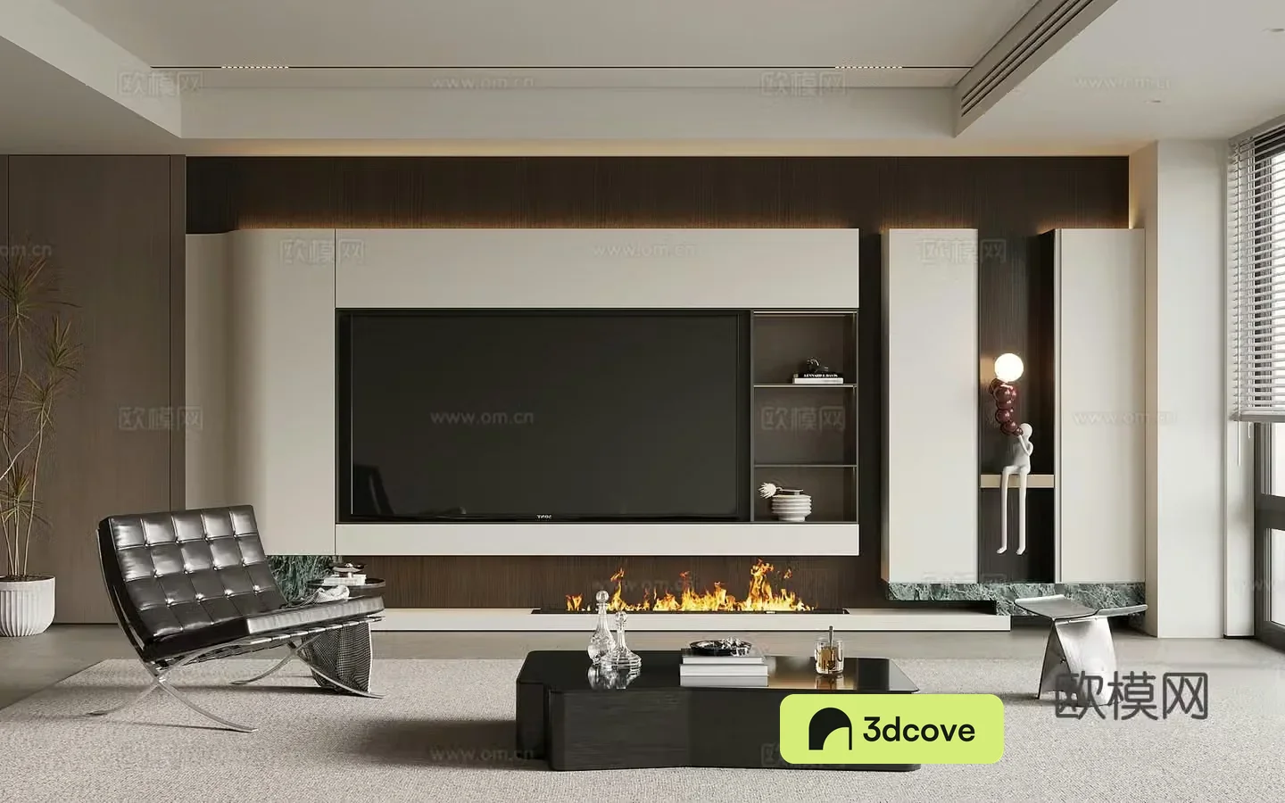 Living room Modern minimalist living room TV background wall