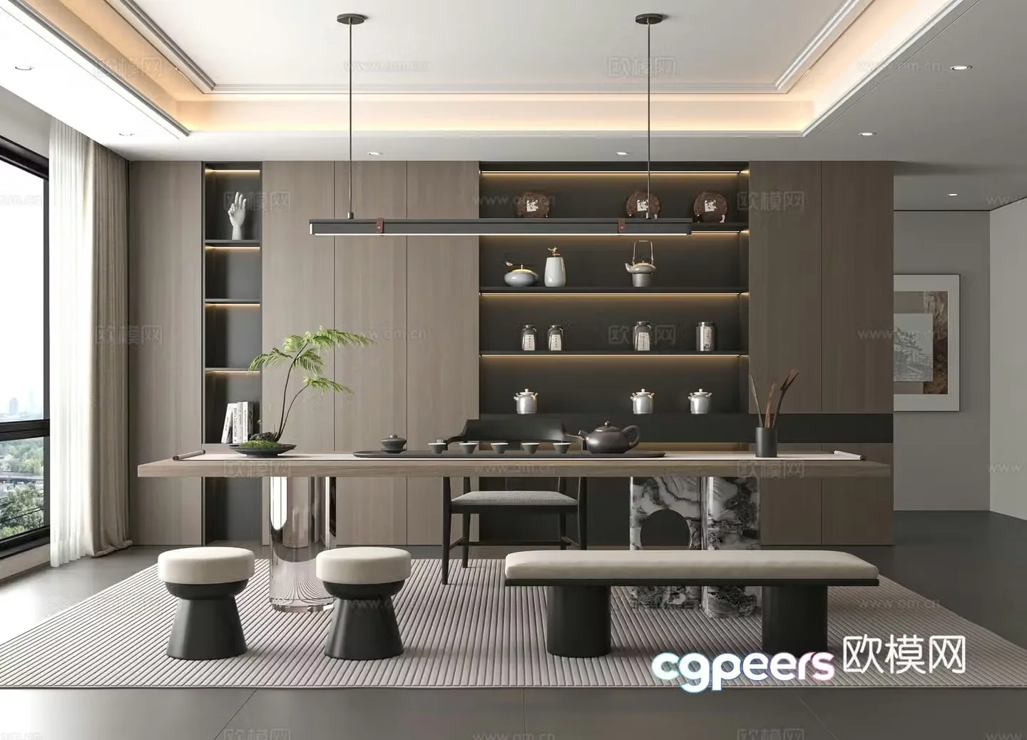 Modern tea room 3d model