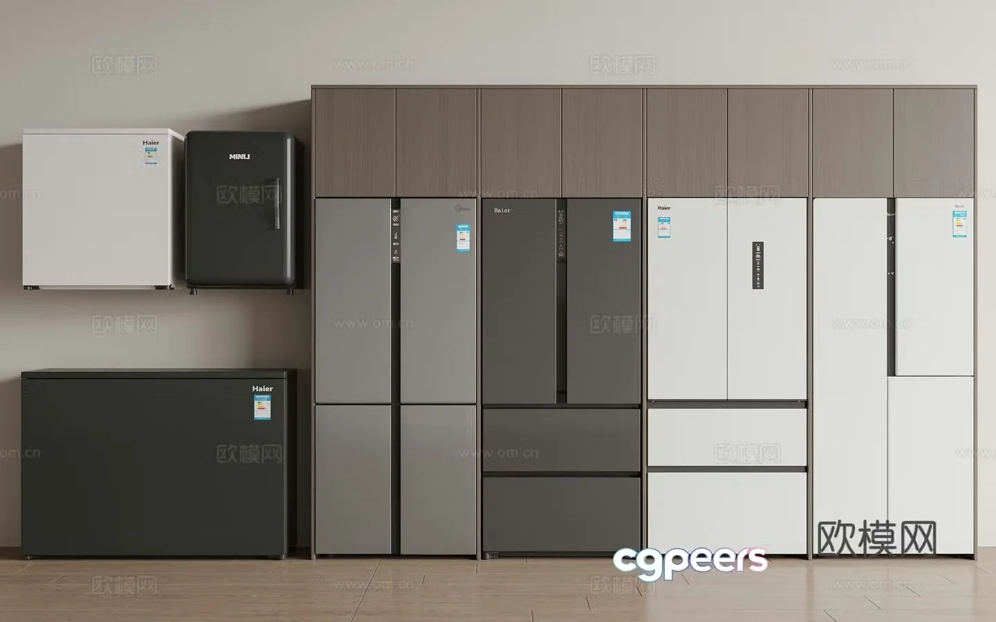 Modern refrigerator refrigerator cabinet cold dining cabinet 3d model