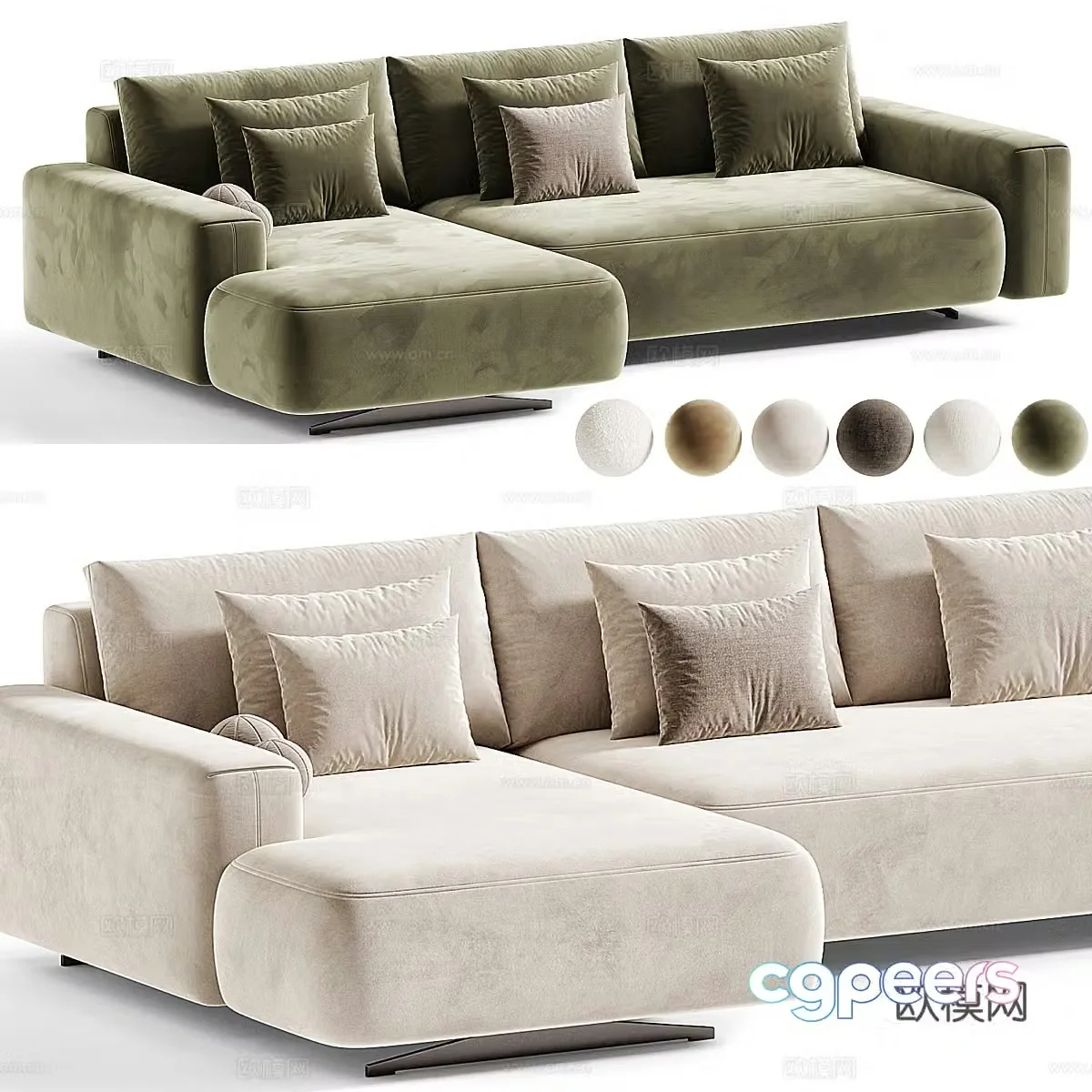 Modern Italian mononova corner sofa 3d model