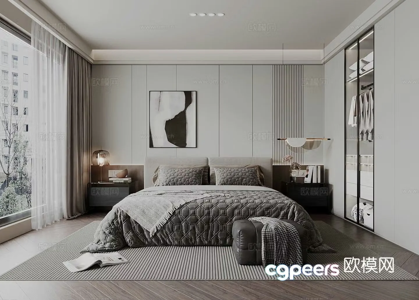 Modern Italian bedroom 3d model