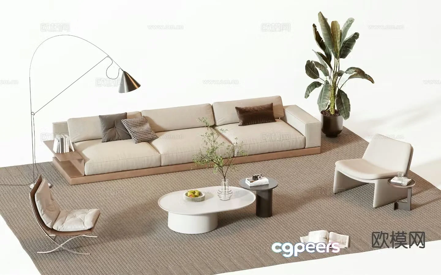 Modern sofa set 3d model