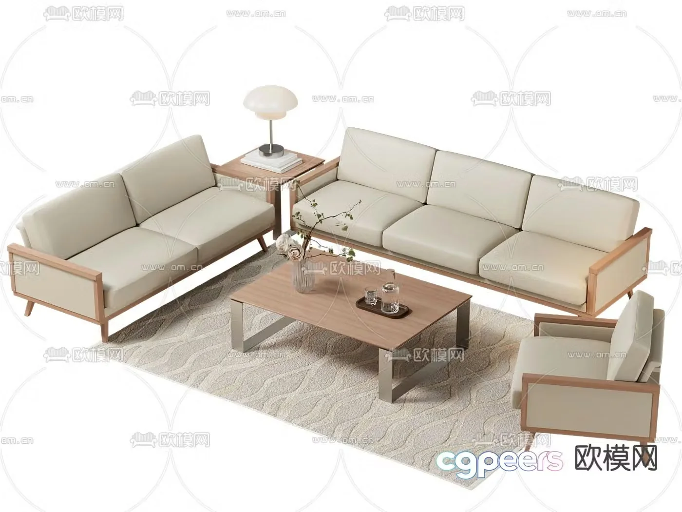 Modern sofa set 3d model