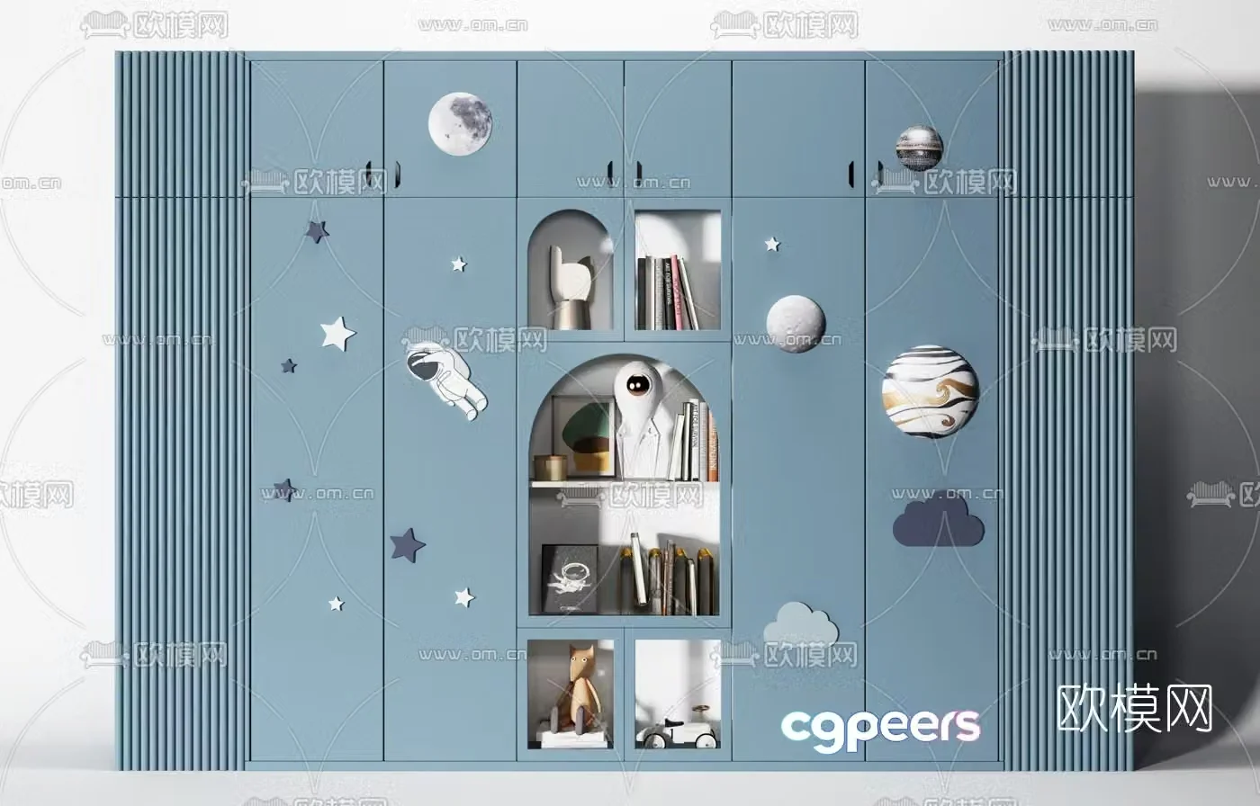 Modern multifunctional children’s wardrobe 3d model
