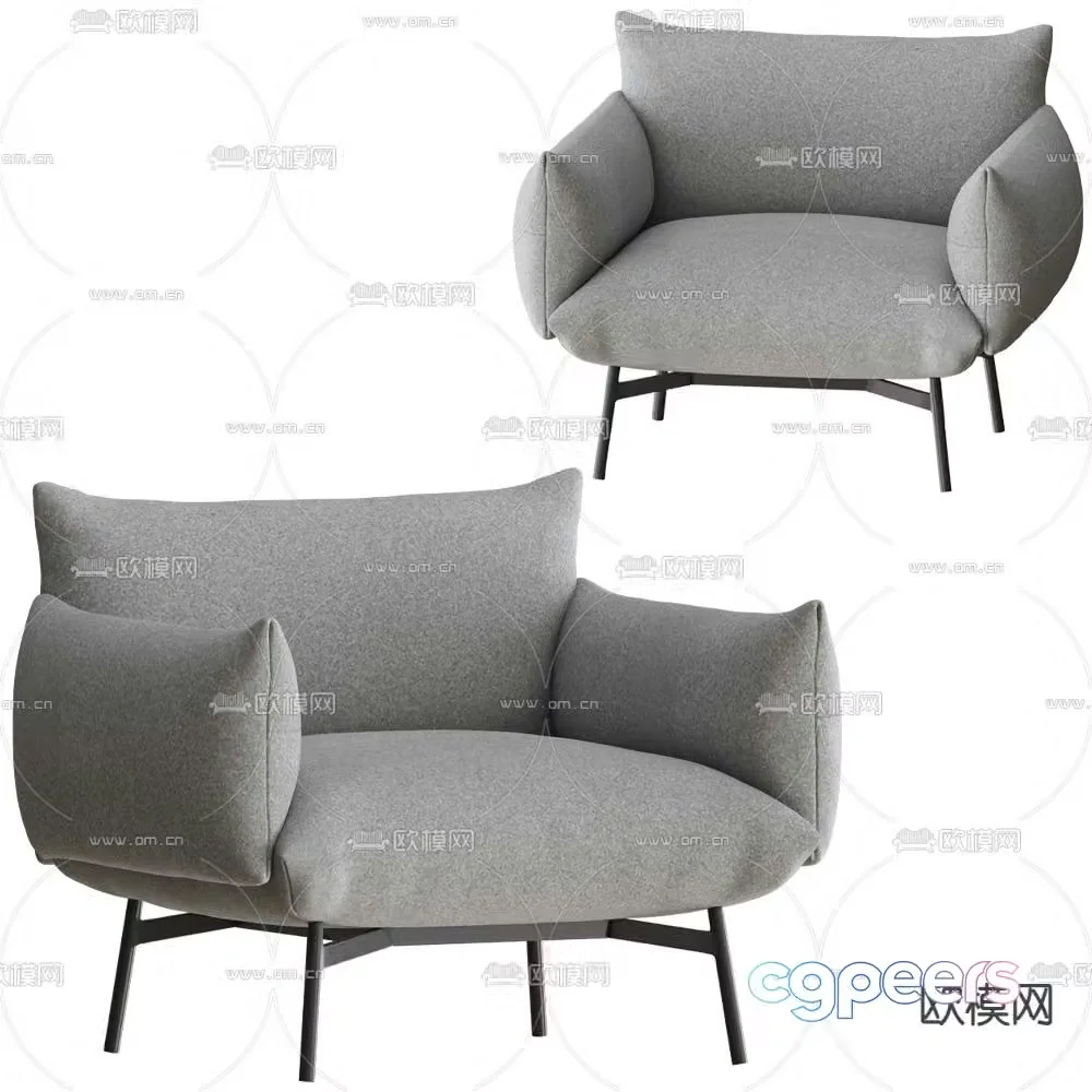 Modern single sofa 3d model