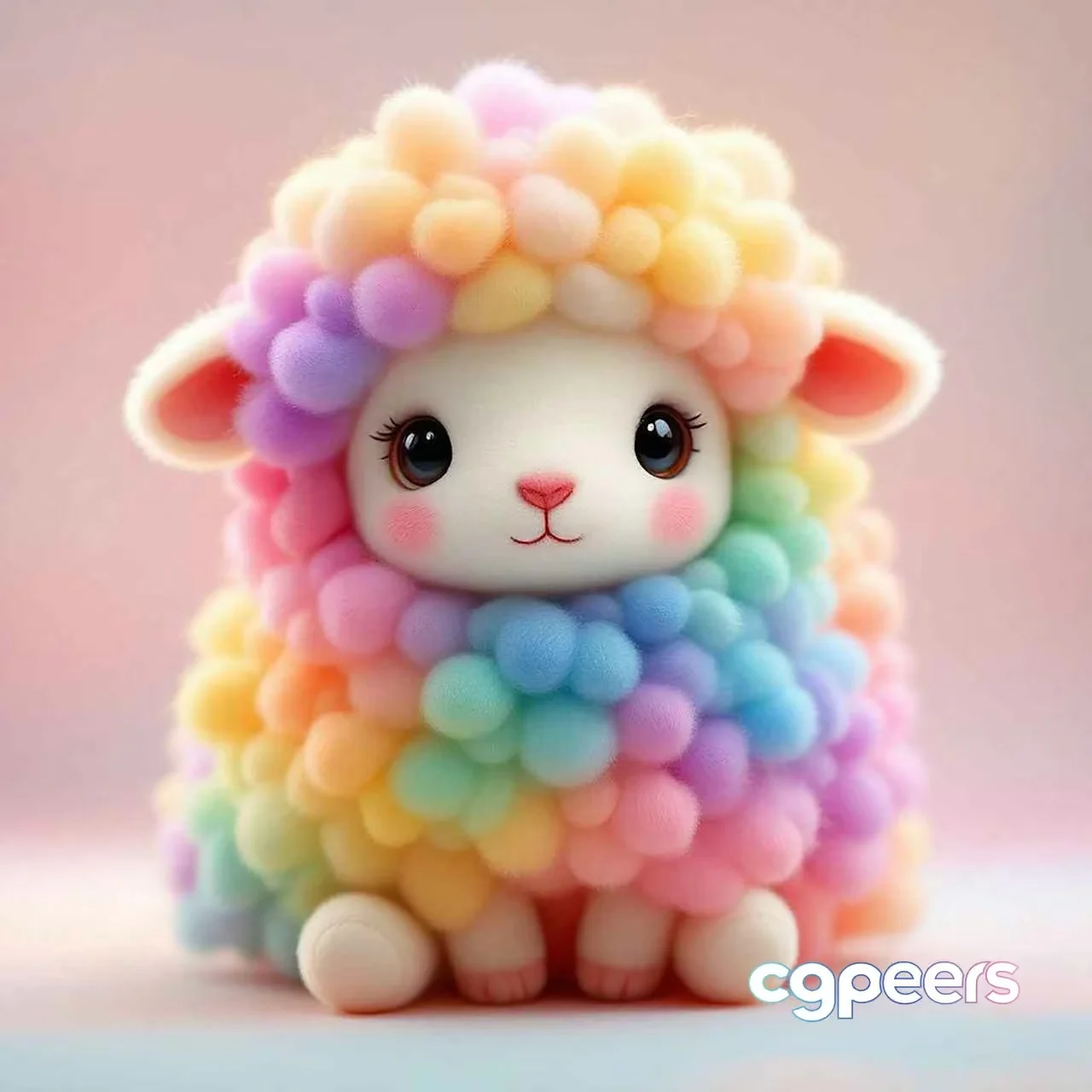 A Cute Cartoon Sheep 3D Model – 7339 – VRAY Render