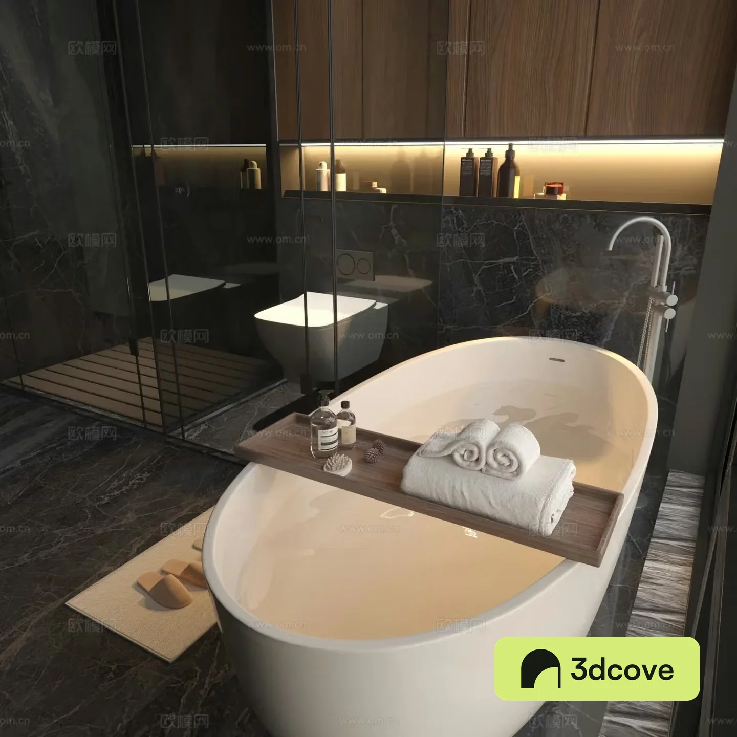 Modern bathroom bathtub Hotel bathroom rain partition