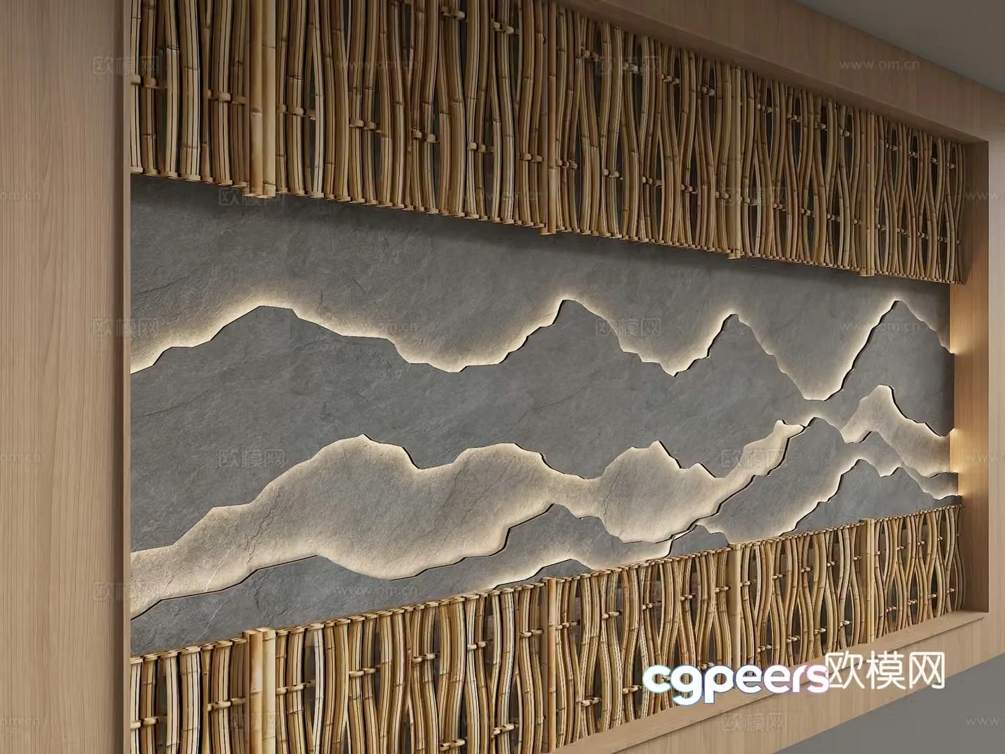 Modern background wall 3d model