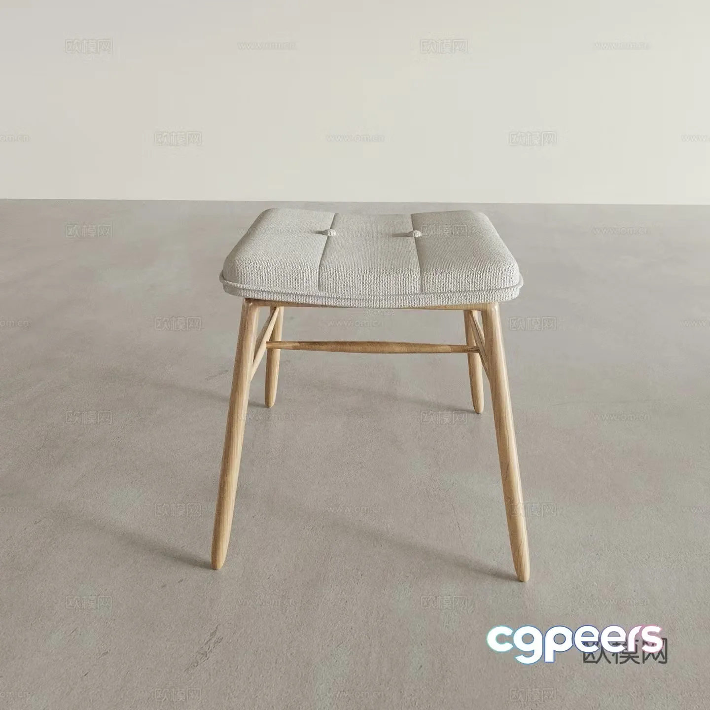 Logwood stool 3D model
