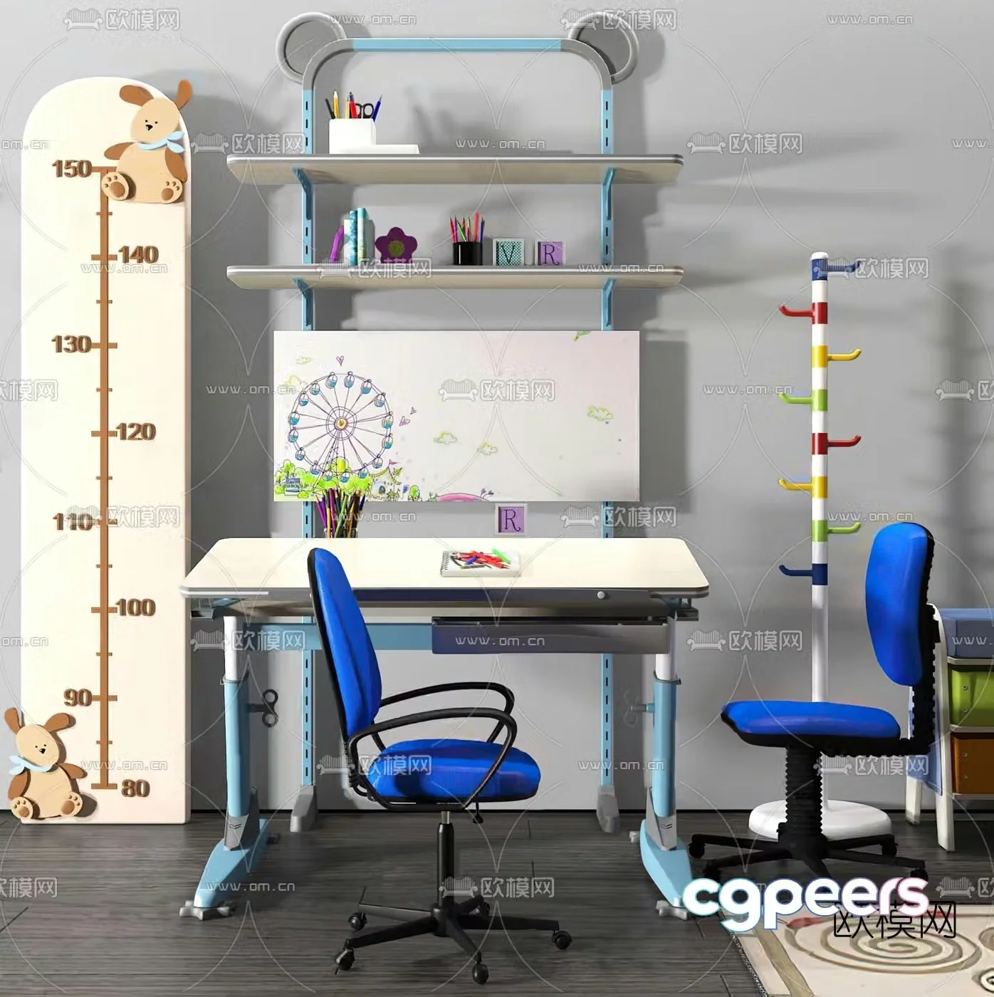 Modern children’s desk chair 3d model