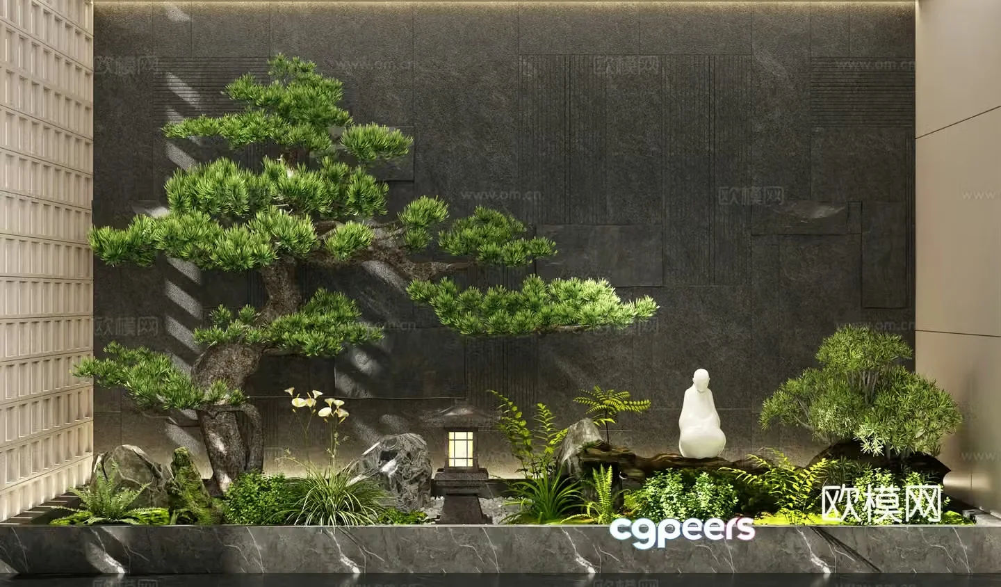 New Chinese interior landscape Landscape Landscape Landscape Tree Garden Landscape Plant Landscape Plant Landscape Plant Pile 3D Model