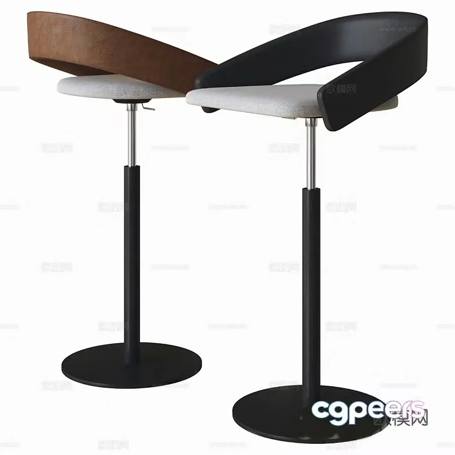 3D model of high-legged bar chair