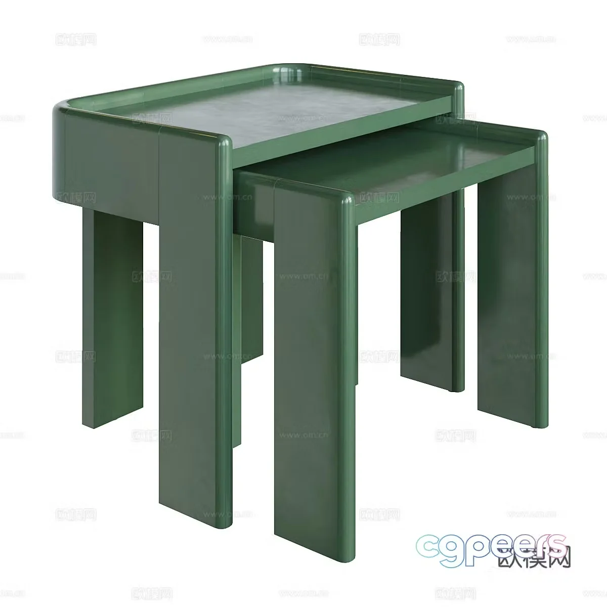West Elm Rylee Nested Bedside Table 3D Model