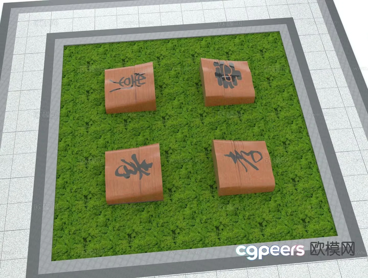 Landscape sculpture cultural sketch 3D model