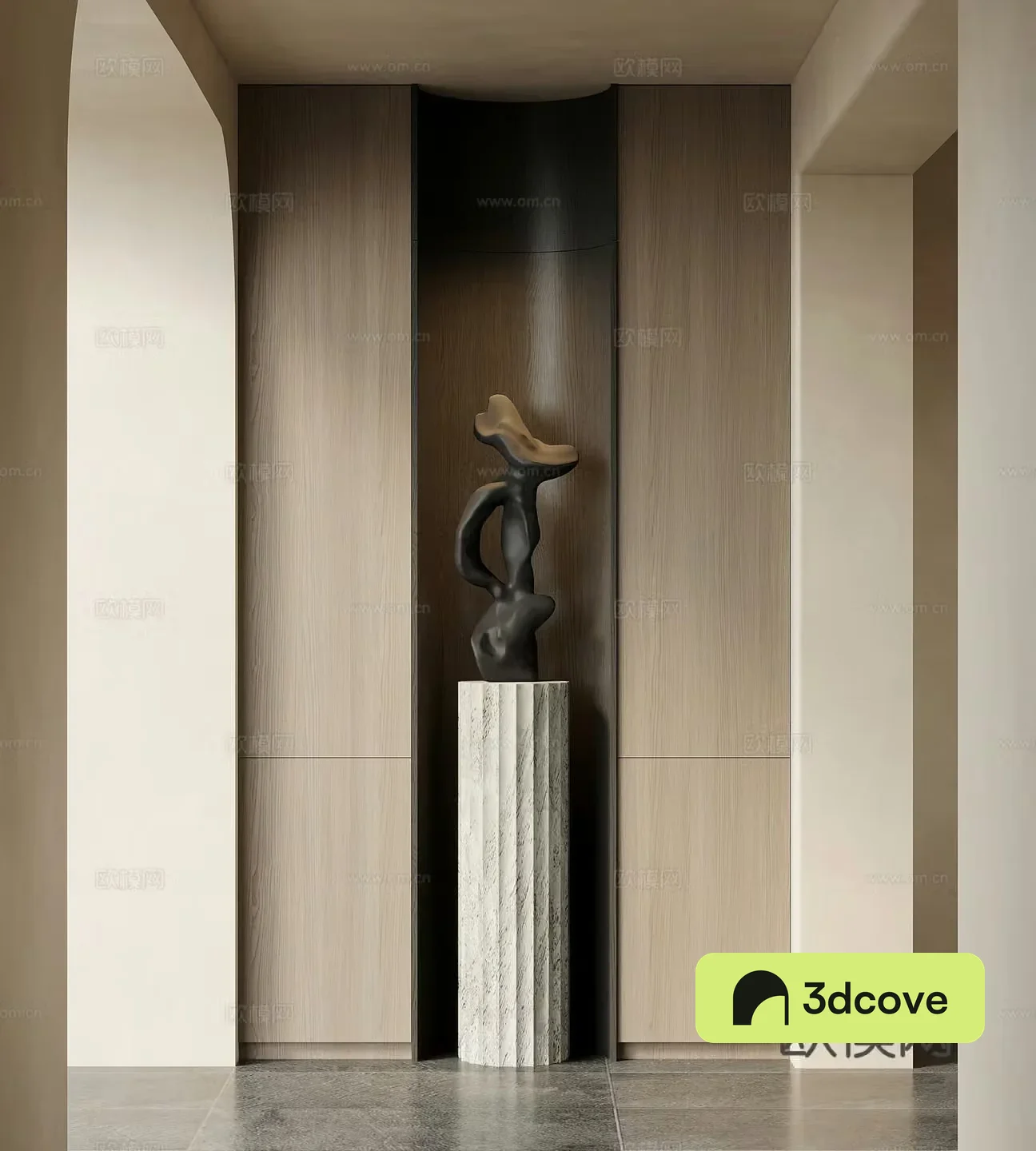 Italian minimalist entrance hall entrance background wall