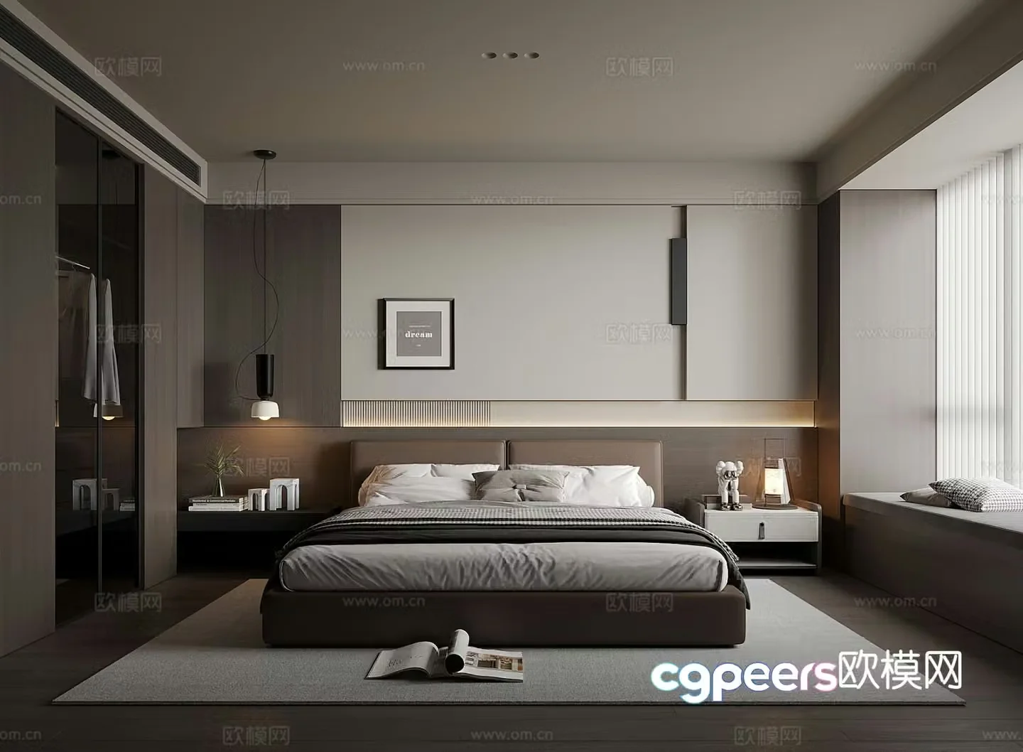Italian style bedroom master bedroom 3d model