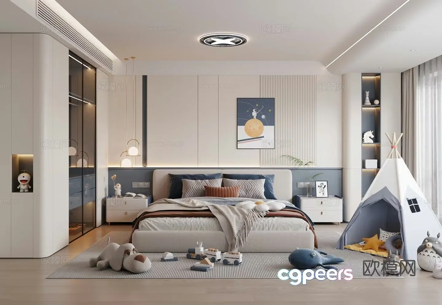 Modern children’s room boy’s room 3d model