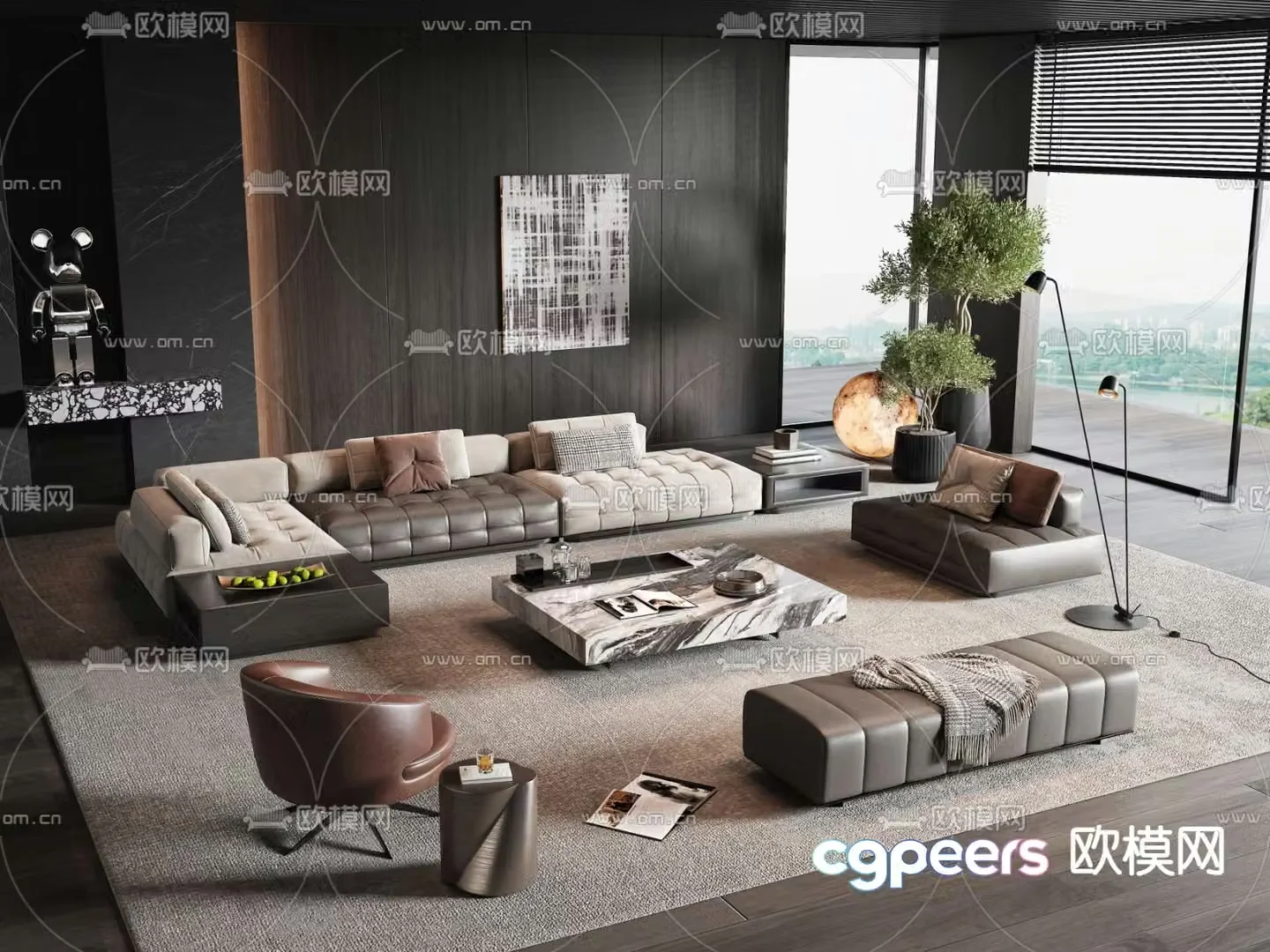 Modern sofa set 3d model