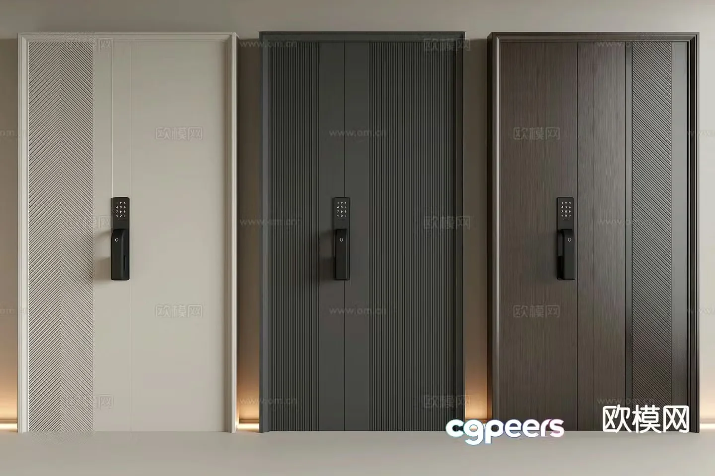 Modern entry door security door 3d model