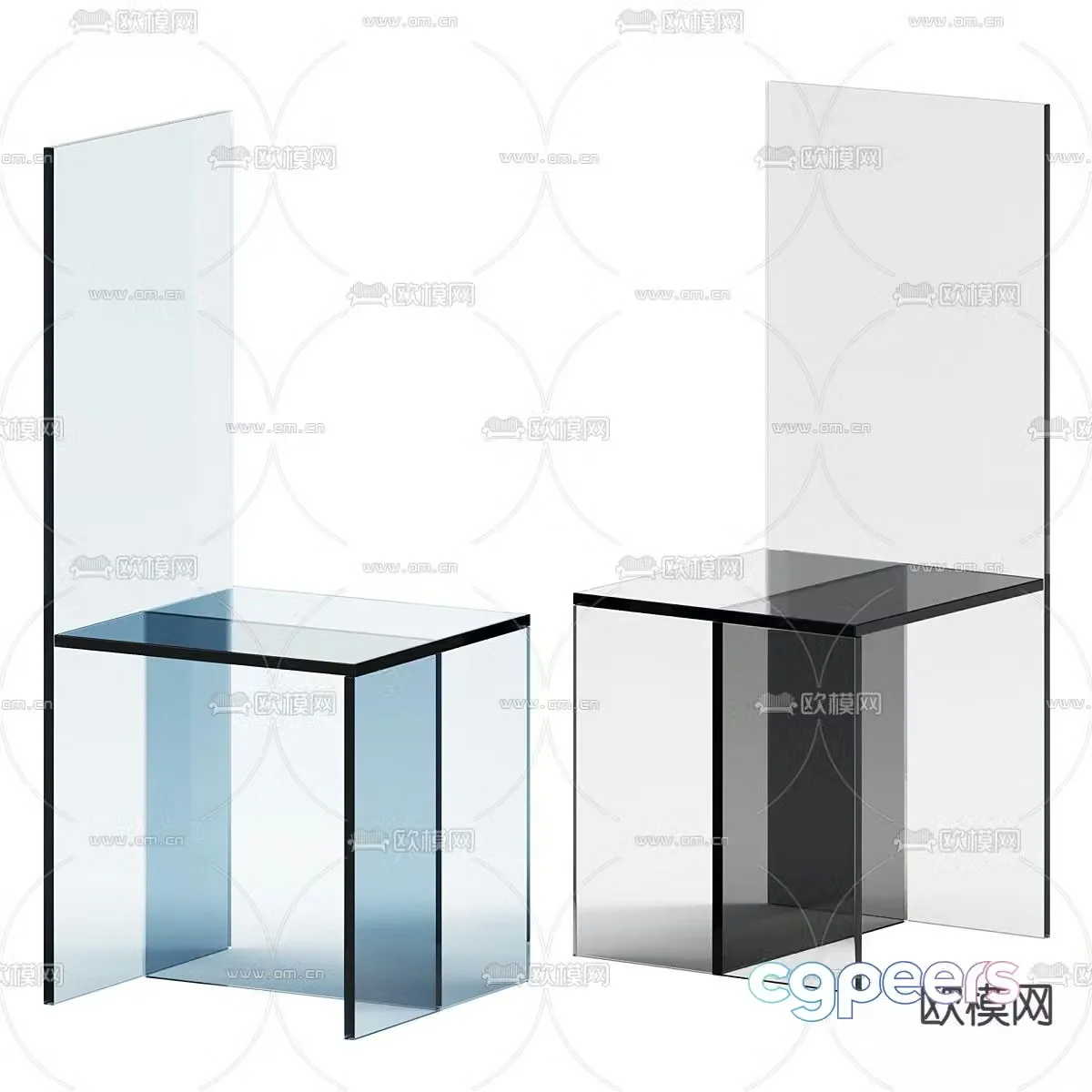 Merci Bob Glas acrylic chair 3d model