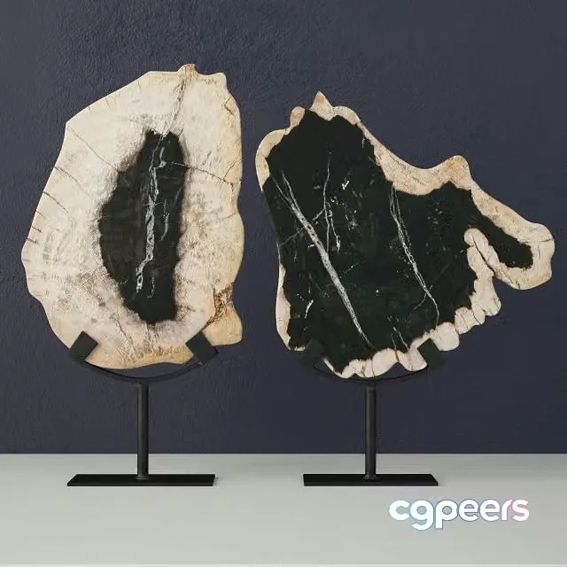 3ds Max Free – Petrified Wood Slices On Stand