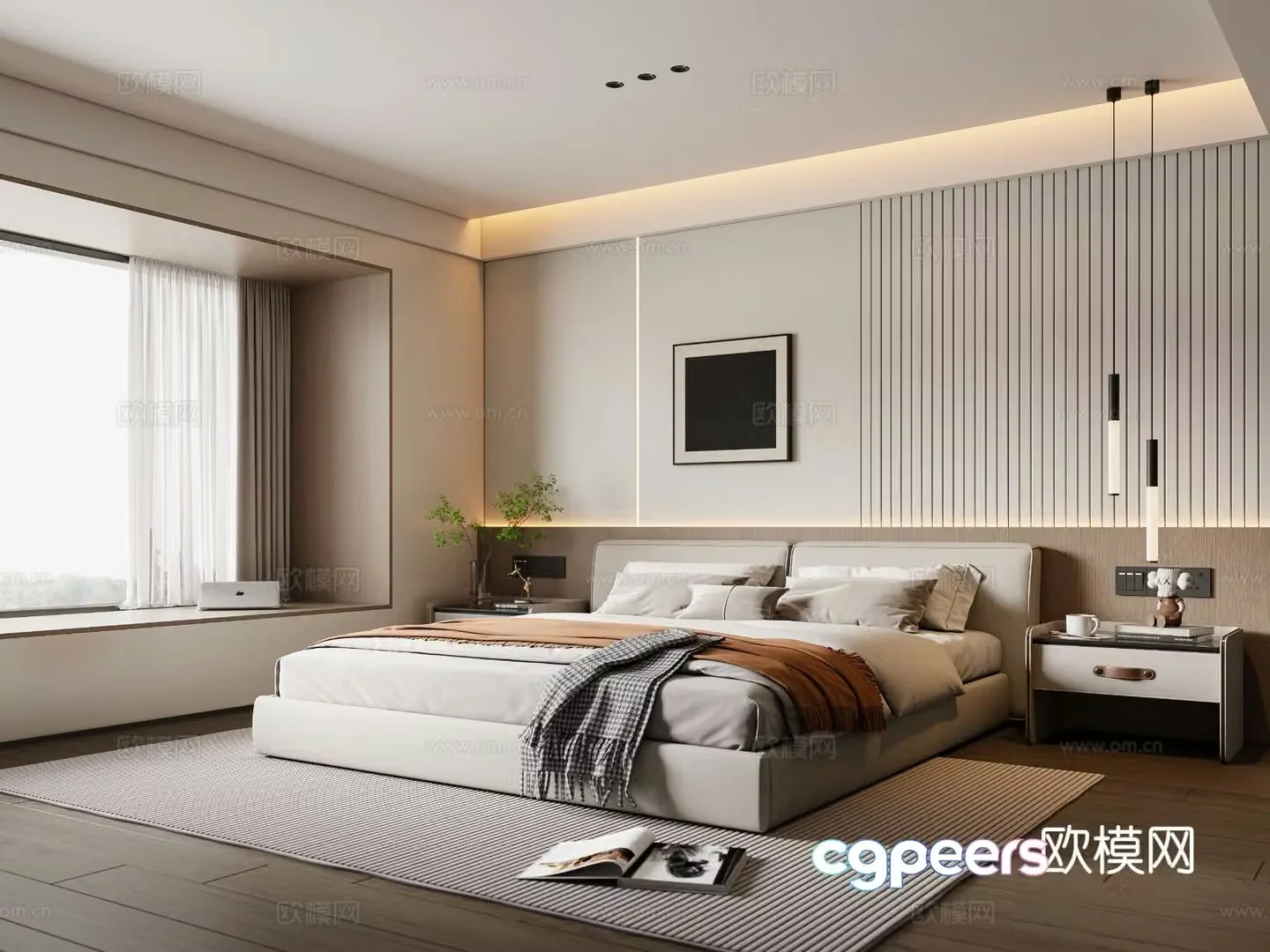 Modern bedroom master bedroom 3d model