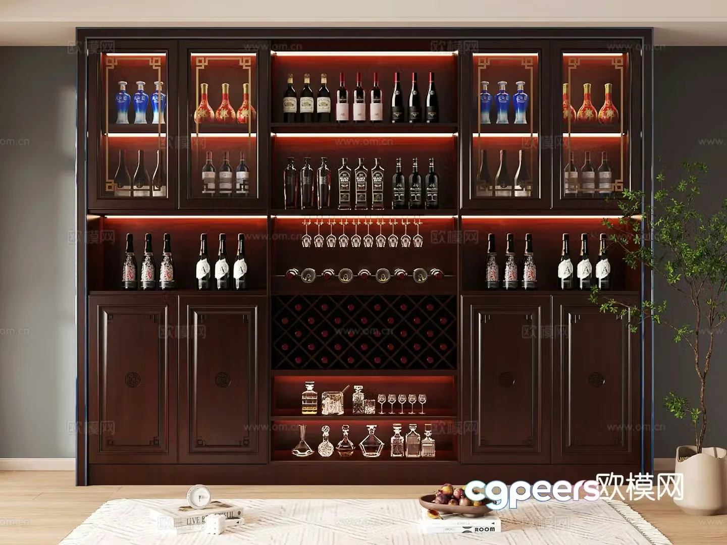 Wine cabinet design Wine cabinet red wine cabinet bar wine cabinet partition wine cabinet 3D model