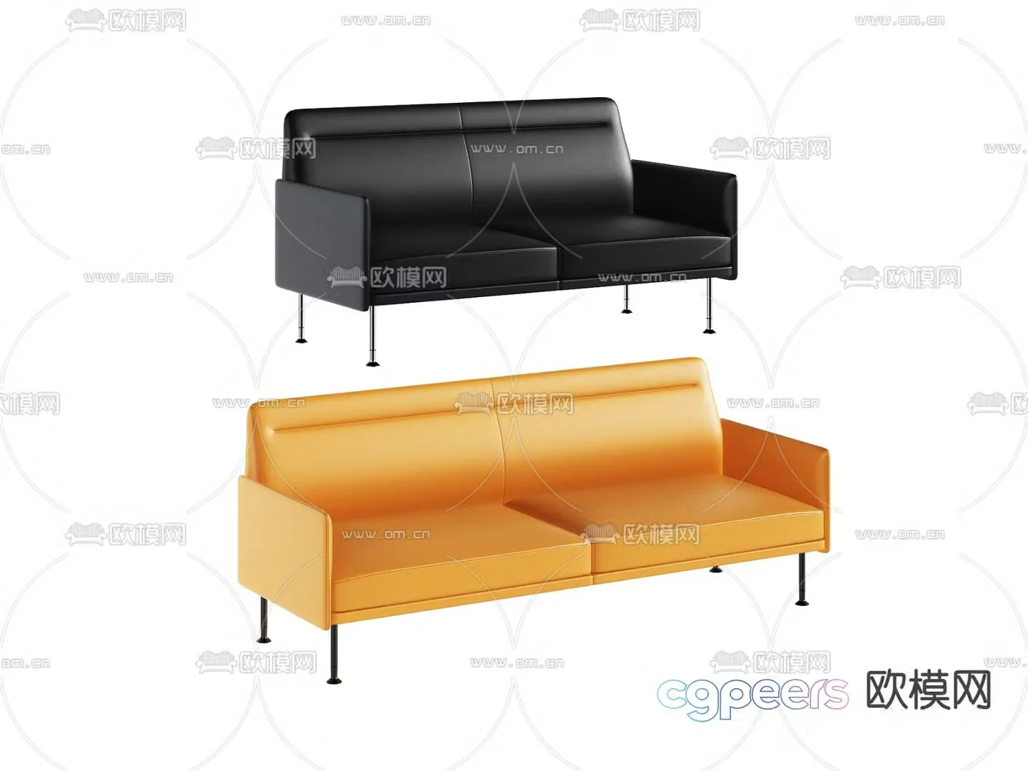 Modern double sofa 3d model