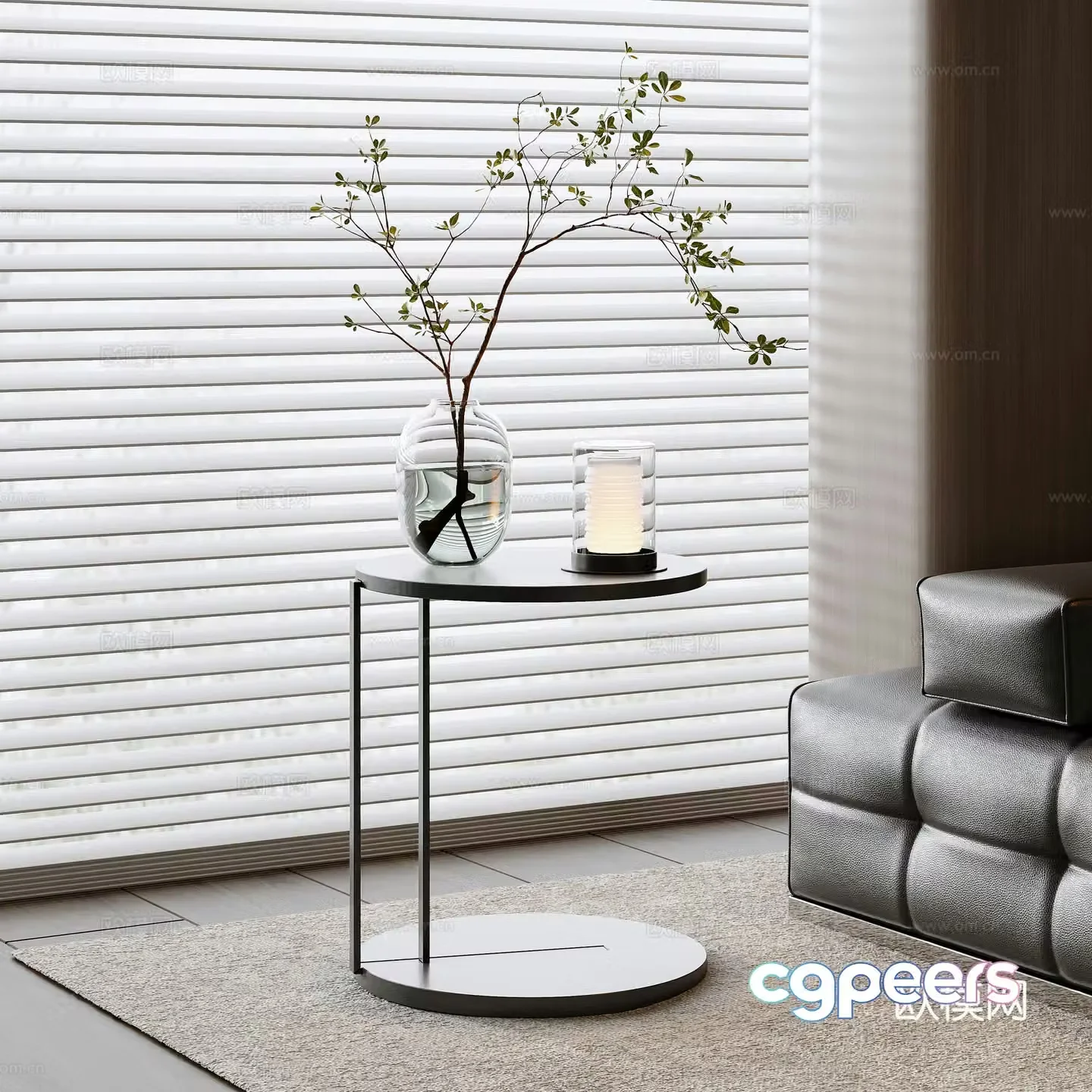 Modern side table angle table 3D model