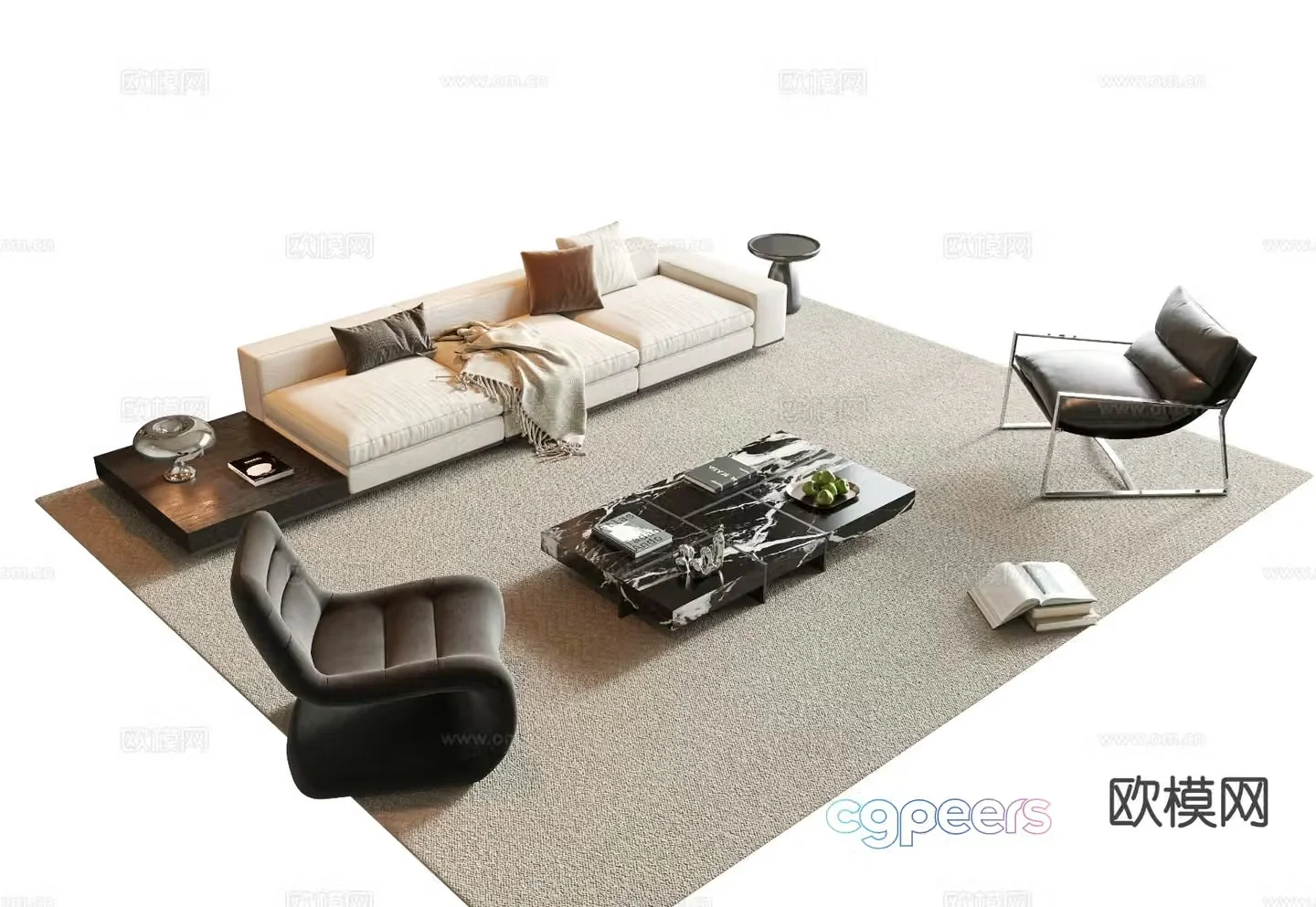 Modern sectional sofa 3d model