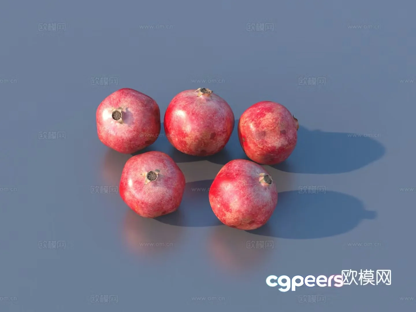 Pomegranate fruit food 3D model