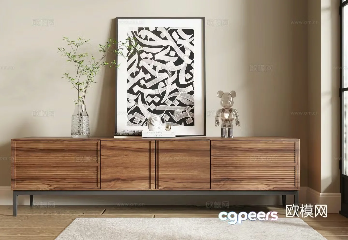 Middle-aged TV cabinet 3D model