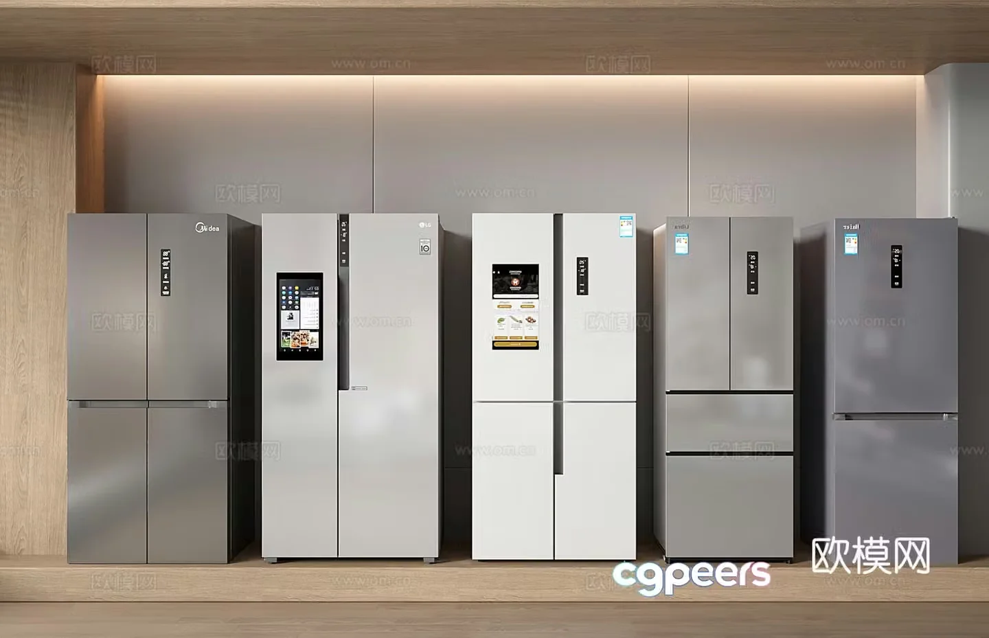 Modern refrigerator combination single door refrigerator double door refrigerator three door refrigerator four door refrigerator 3D model