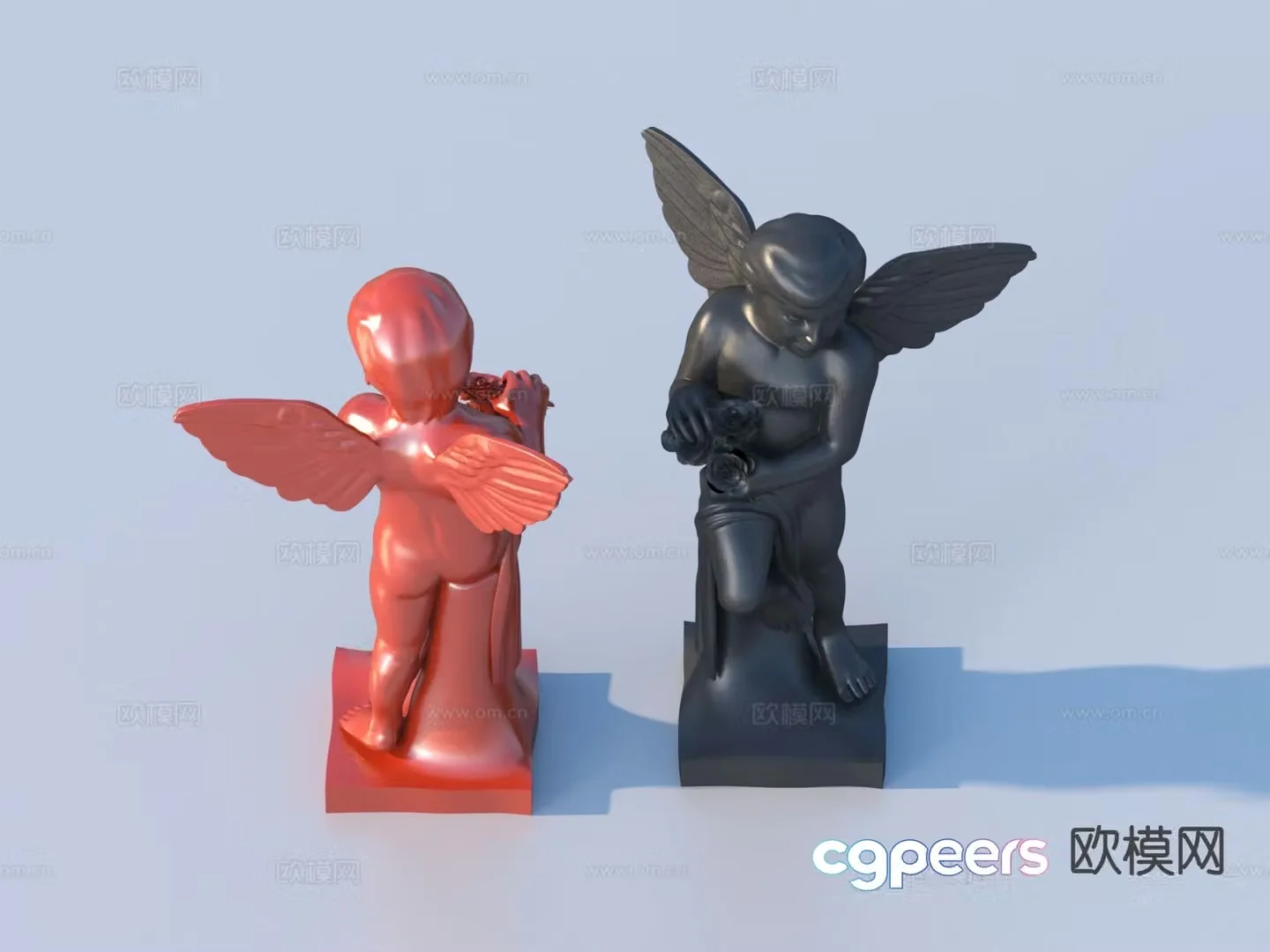 European-style little angel sculpture 3D model