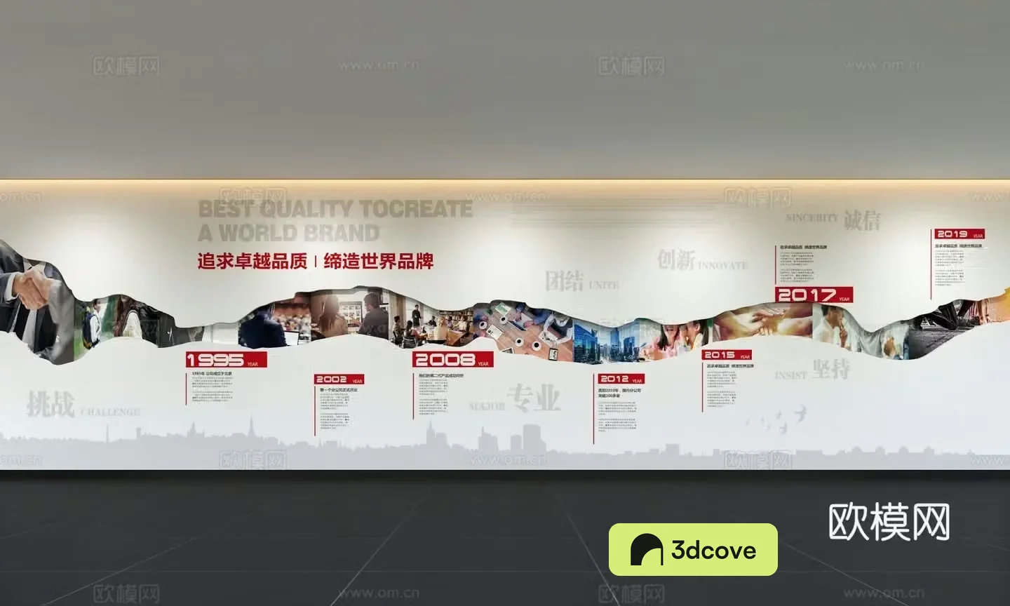 Modern corporate culture wall Office background wall Corridor Promotional column Slogan Corporate style