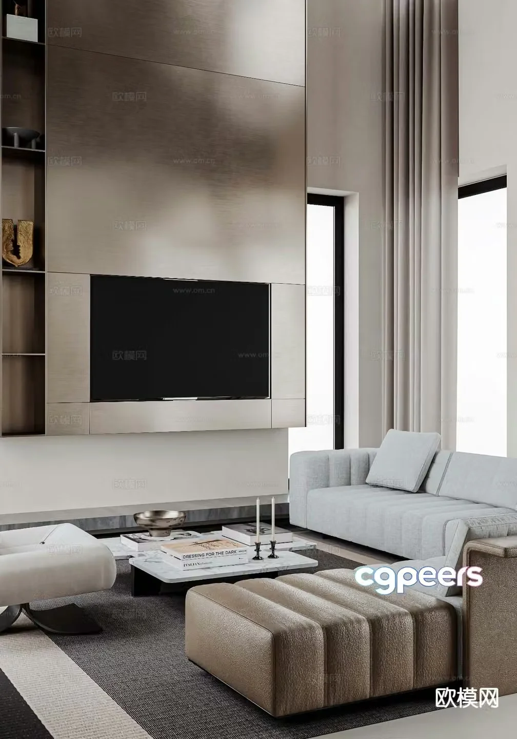 Modern sectional sofa 3d model