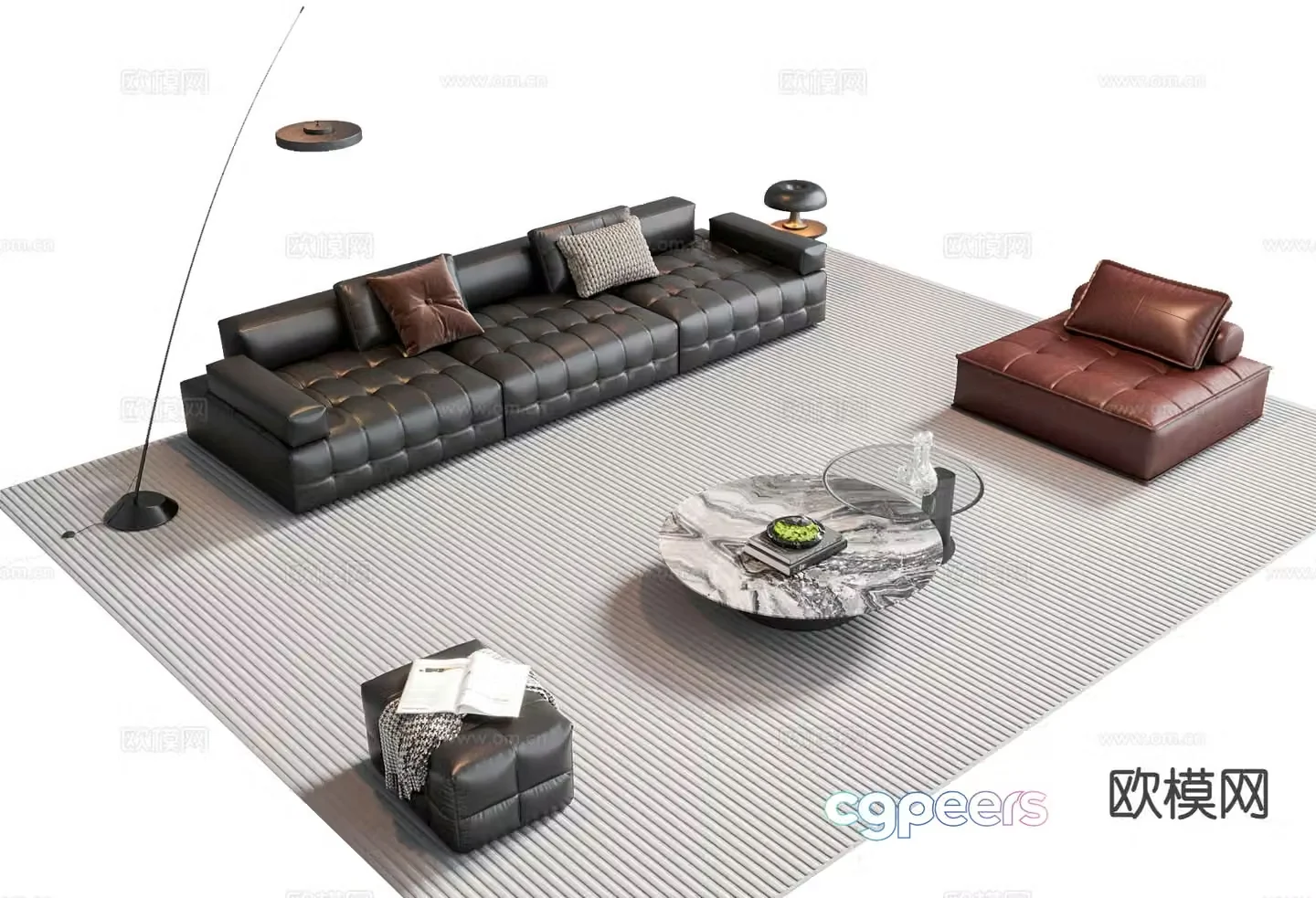 Italian sectional sofa 3d model